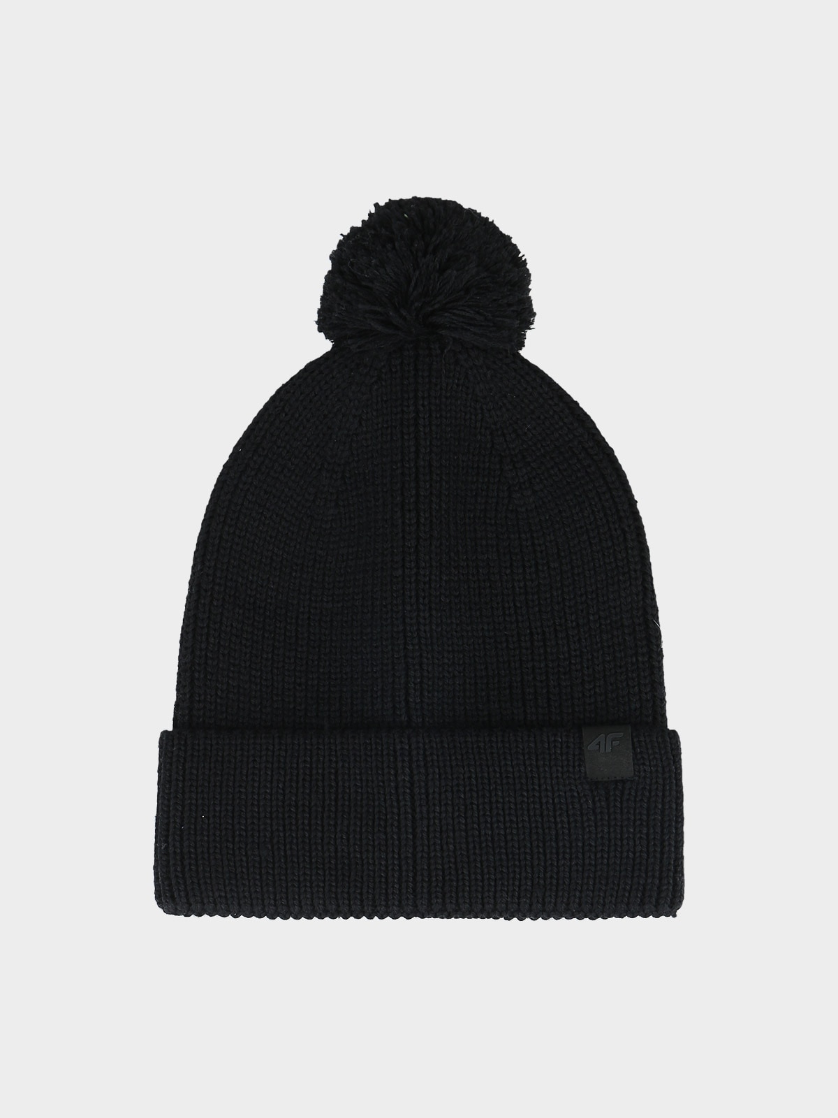 4F Czapka zimowa z pomponem uniseks - czarna Uniwersalny