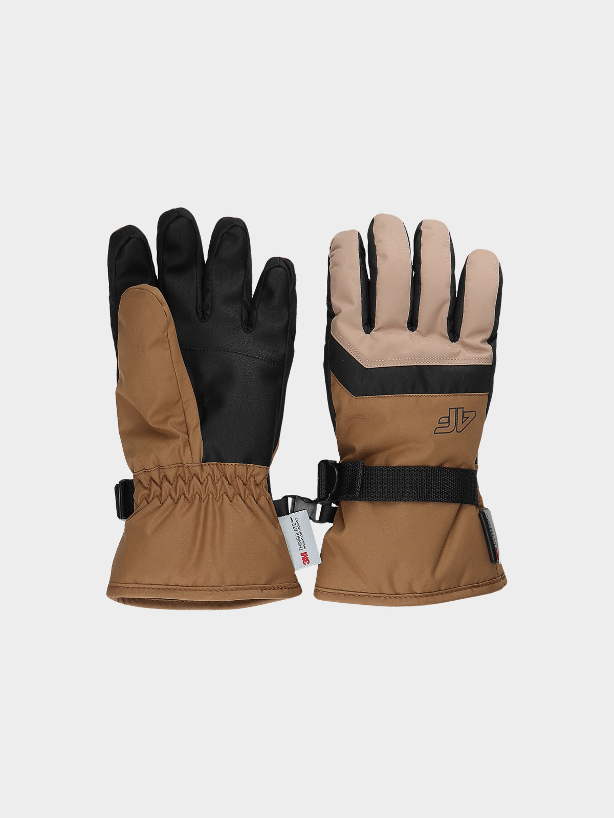 4F Rękawiczki narciarskie chłopięce - beżowe XL