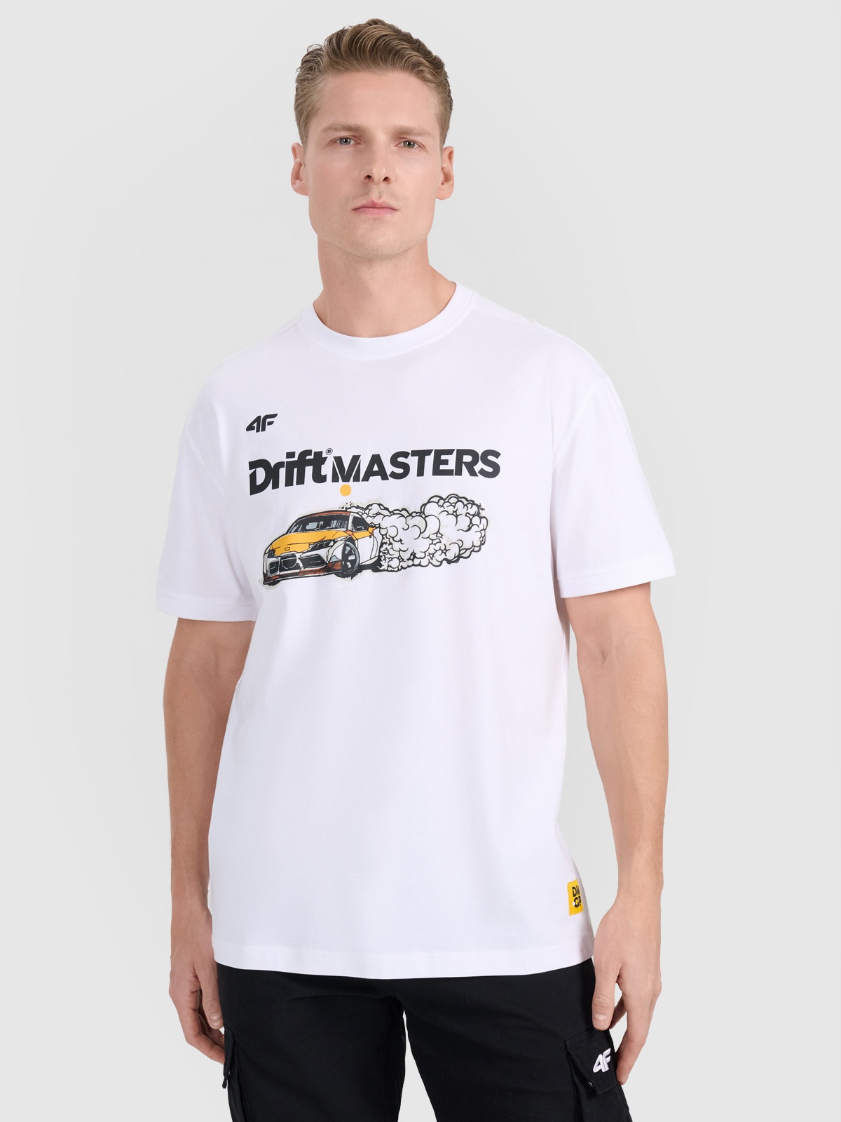 4F T-shirt regular z nadrukiem uniseks 4F x Drift Masters - biały XL