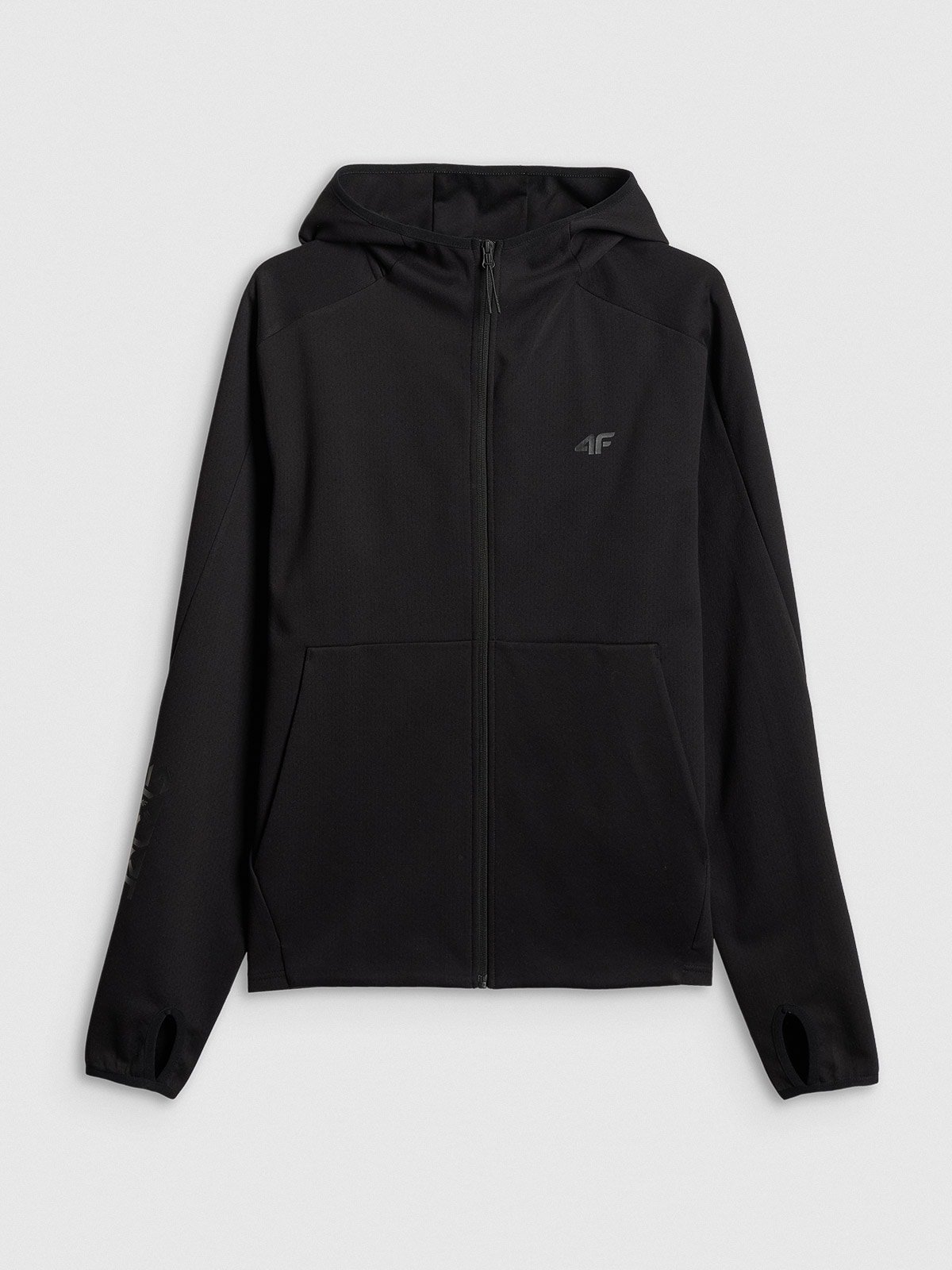 4F Bluza dresowa regular z kapturem męska - czarna 3XL