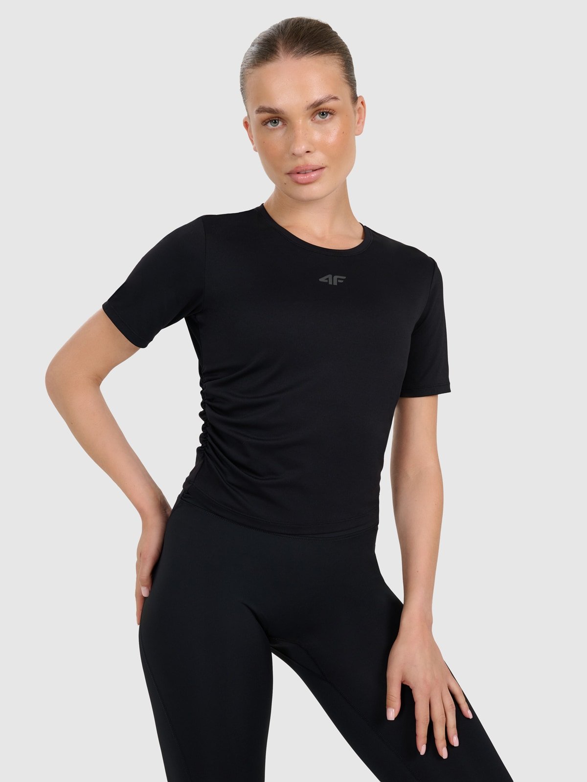 4F Top do jogi i pilatesu szybkoschnący damski - czarny XL