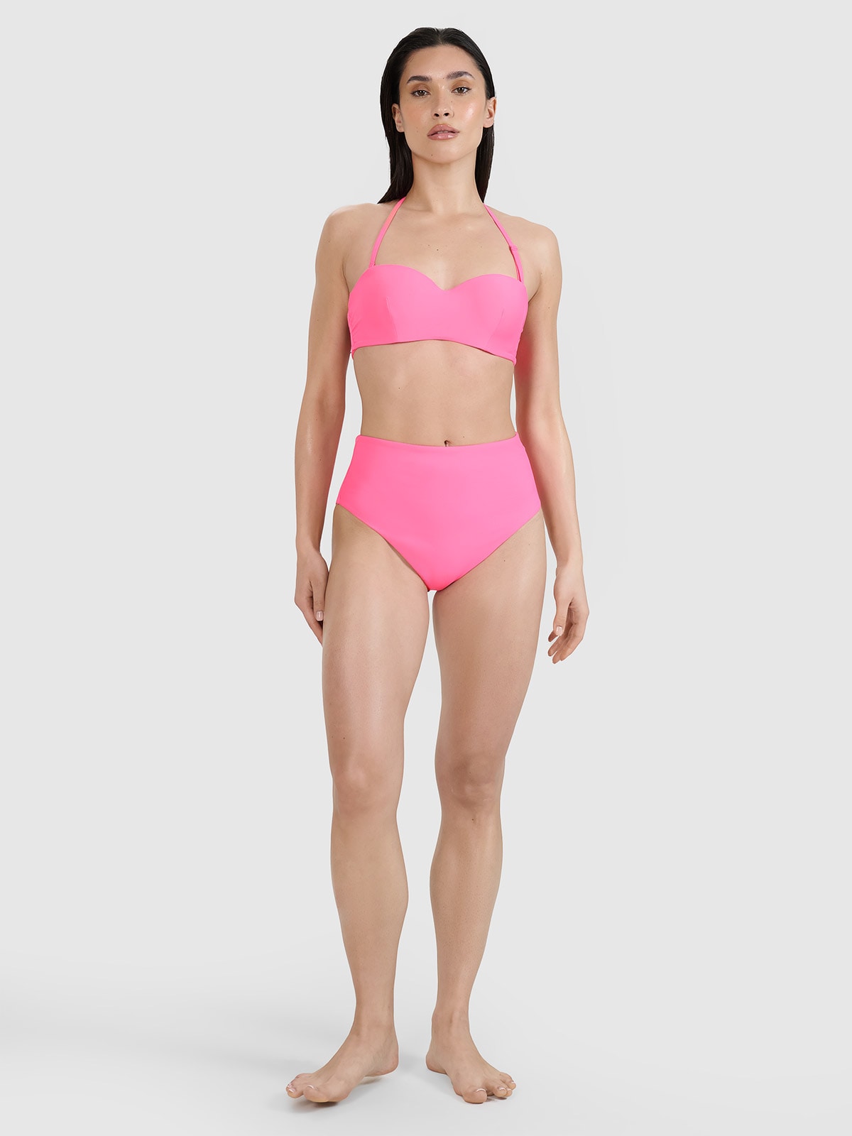 4F Dół od bikini damski - różowy L