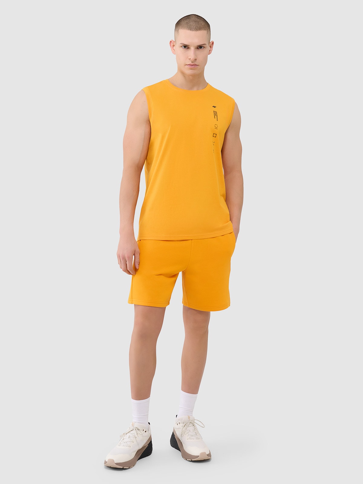 4F Spodenki dresowe męskie - pomarańczowe 3XL