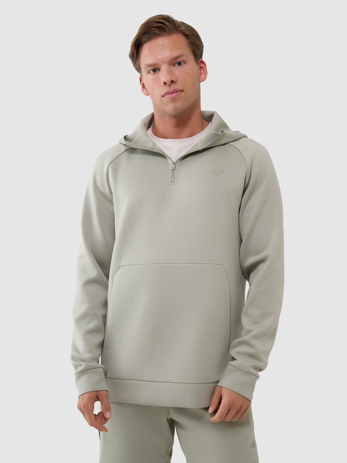 4F Bluza treningowa regular szybkoschnąca męska - khaki XXL