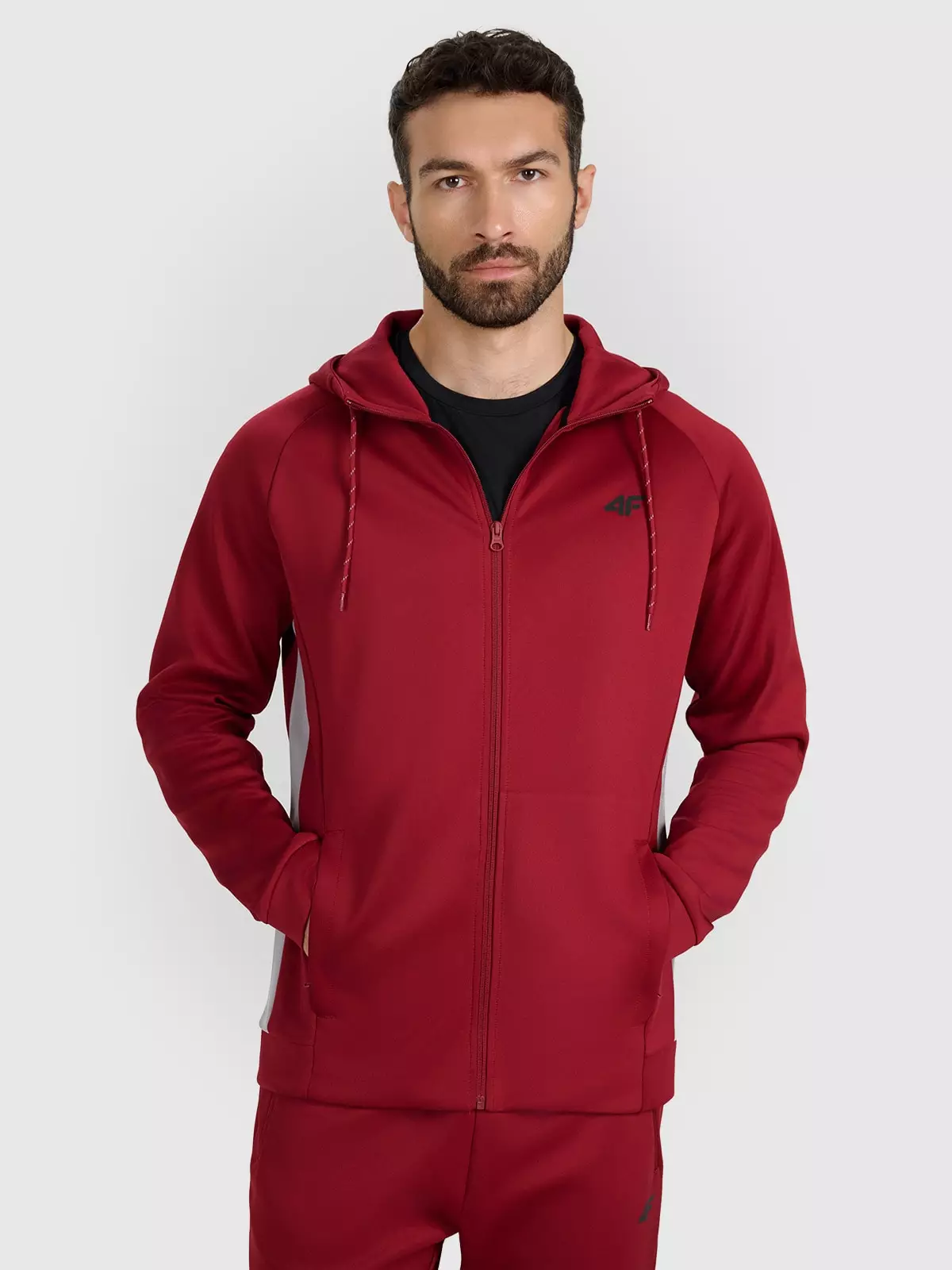 4F Bluza treningowa regular szybkoschnąca męska - czerwona S