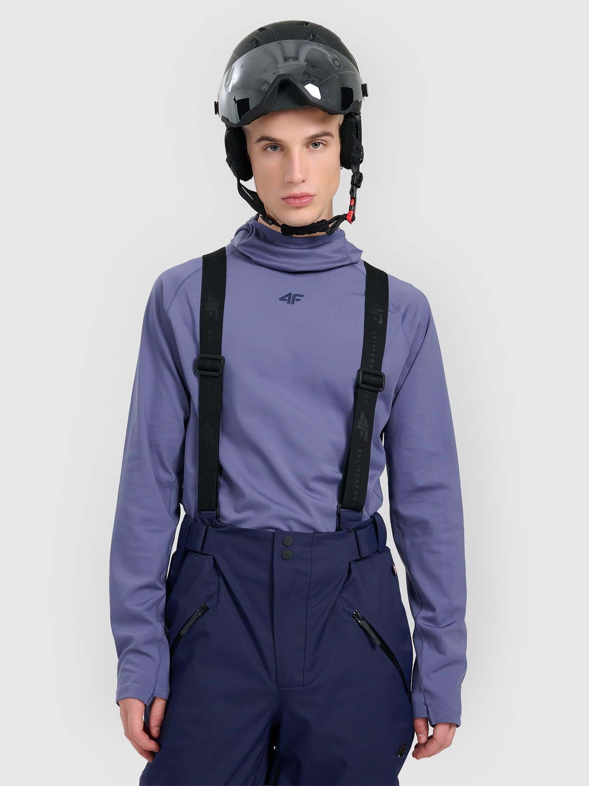 4F Bielizna termiczna z kapturem ocieplana (góra) męska - granatowa S