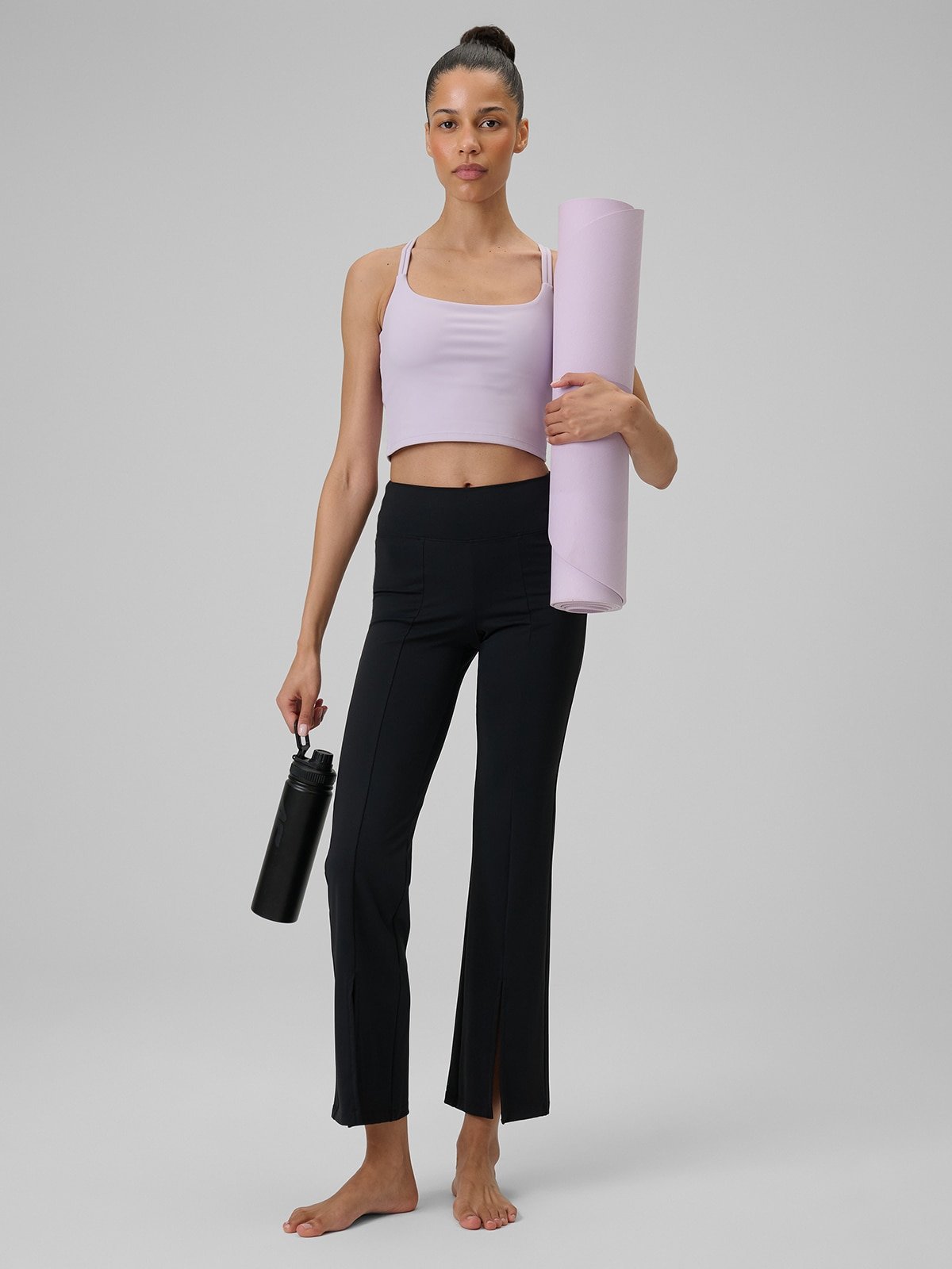 4F Legginsy do jogi z rozszerzanymi nogawkami damskie - czarne M