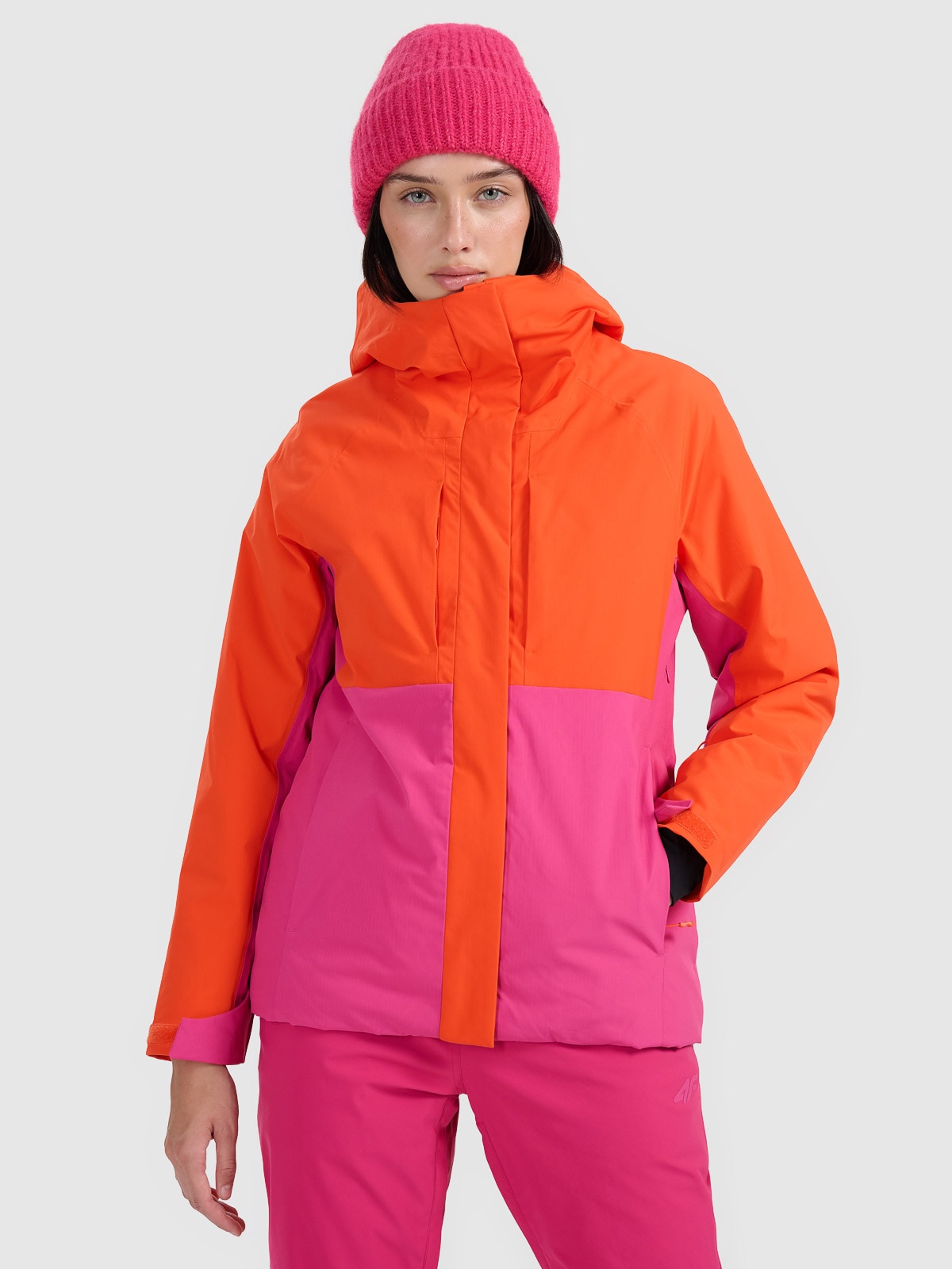 4F Kurtka narciarska membrana 8000 damska - pomarańczowa XXL