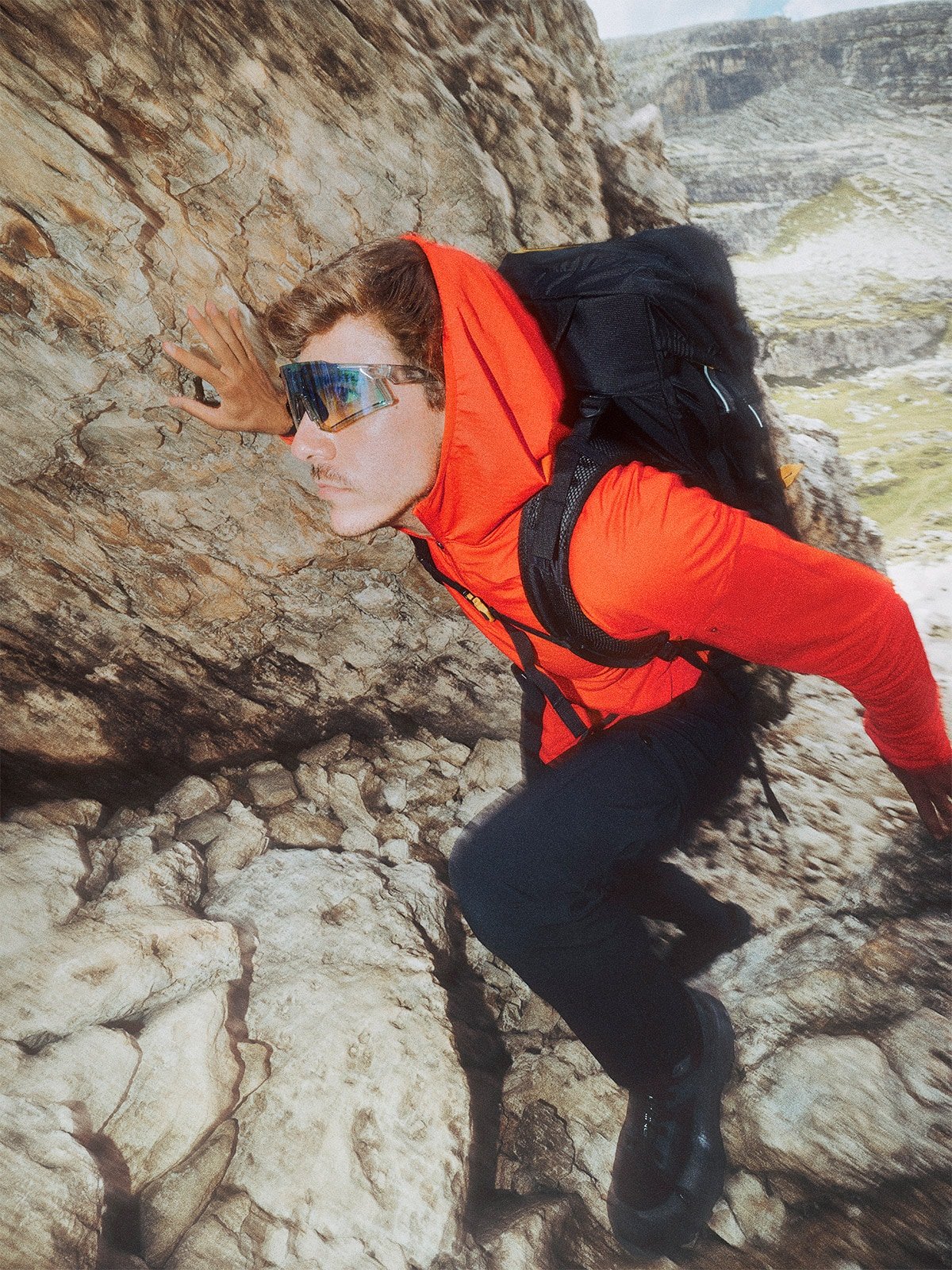 4F Bluza trekkingowa szybkoschnąca męska - pomarańczowa XXL