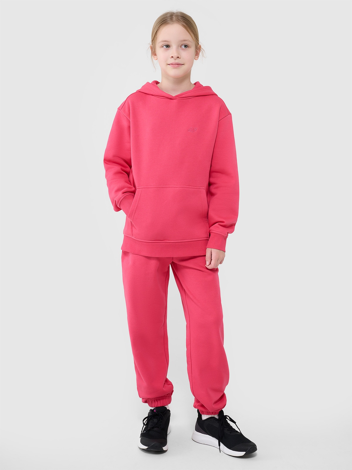 4F Spodnie dresowe joggery dziewczęce - różowe 152 (11-12 lat)