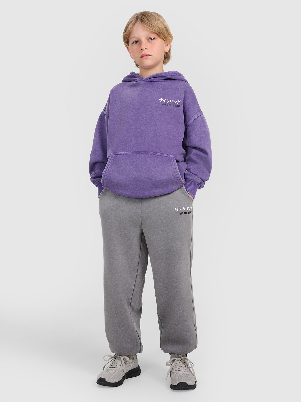 4F Spodnie dresowe joggery chłopięce - szare 164 (13-14 lat)