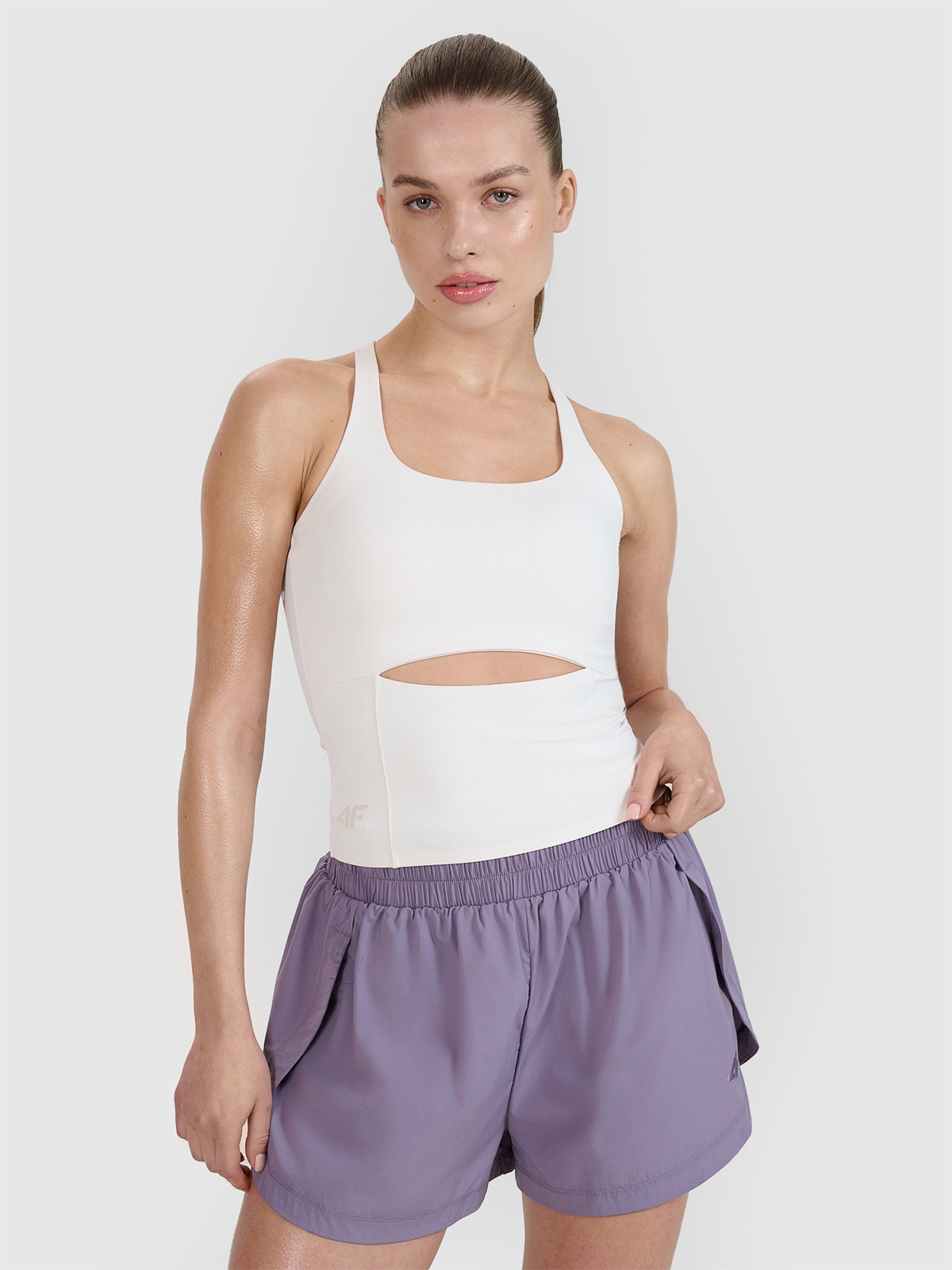 4F Top treningowy slim szybkoschnący damski 4F x Anna Lewandowska - biały XL