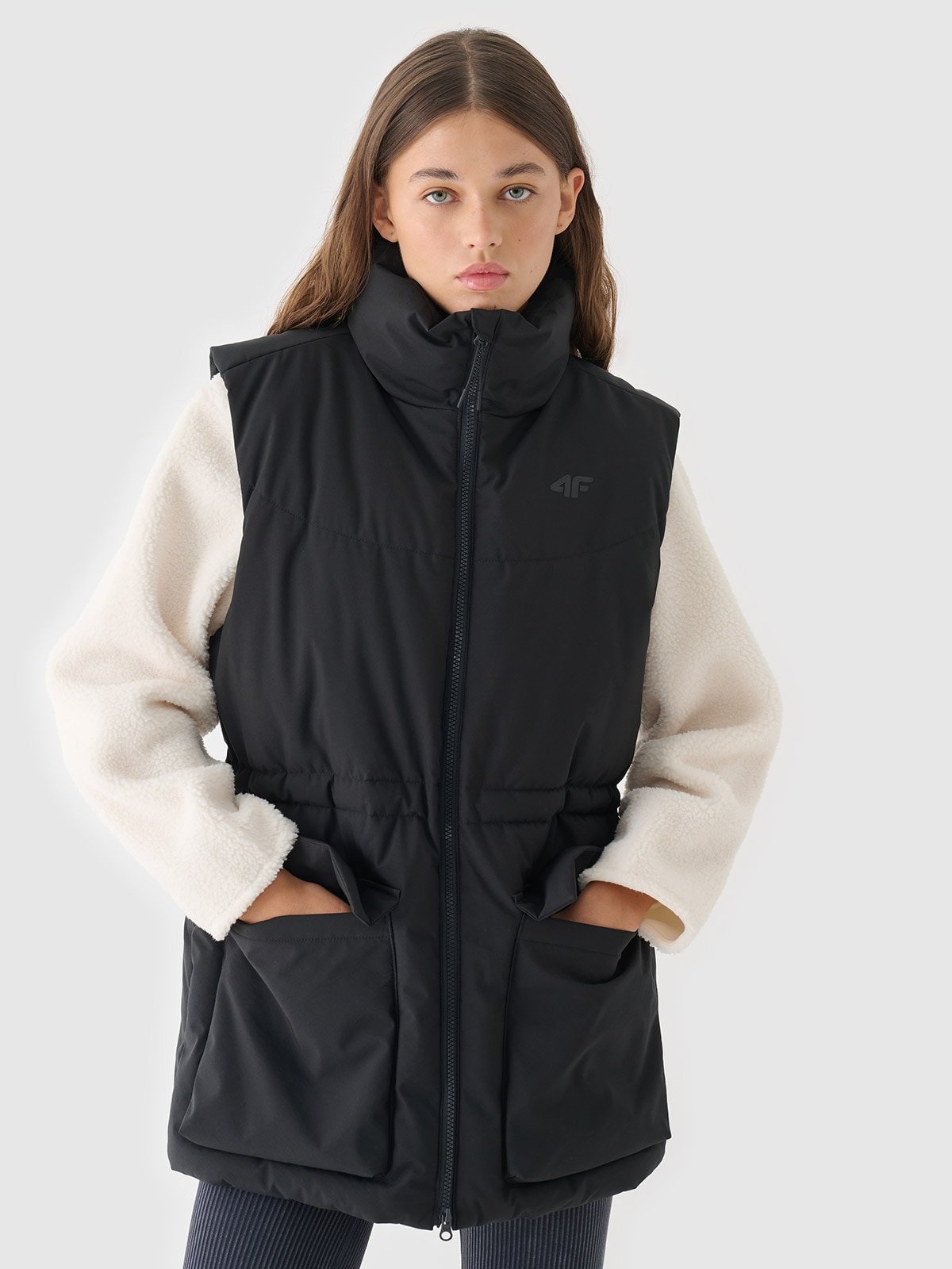 4F Bezrękawnik puchowy z wypełnieniem syntetycznym damski - czarny XL