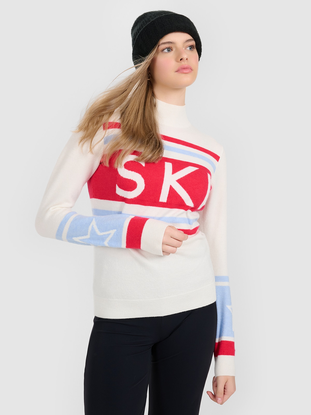 4F Golf z wełną damski - biały XS