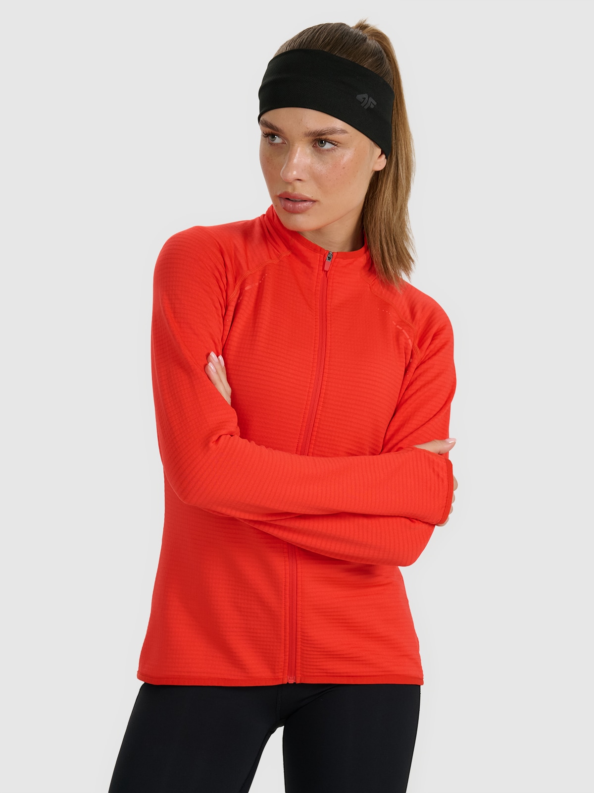 4F Bluza do biegania regular szybkoschnąca damska - czerwona L