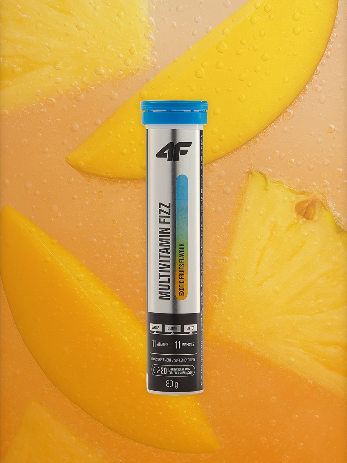 4F Multivitamin Fizz - suplement diety (20 tabetek musujących) owoce egzotyczne MT