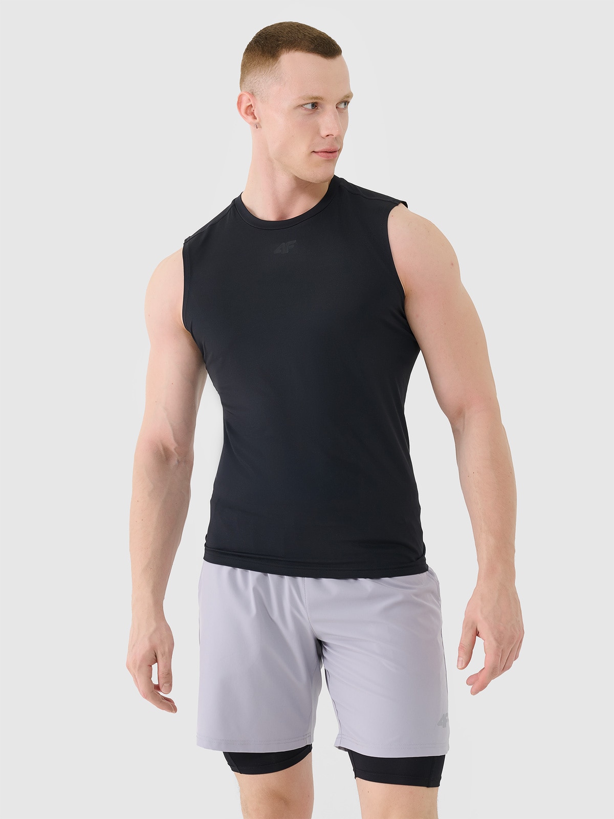 4F Tank top treningowy szybkoschnący męski - czarny S