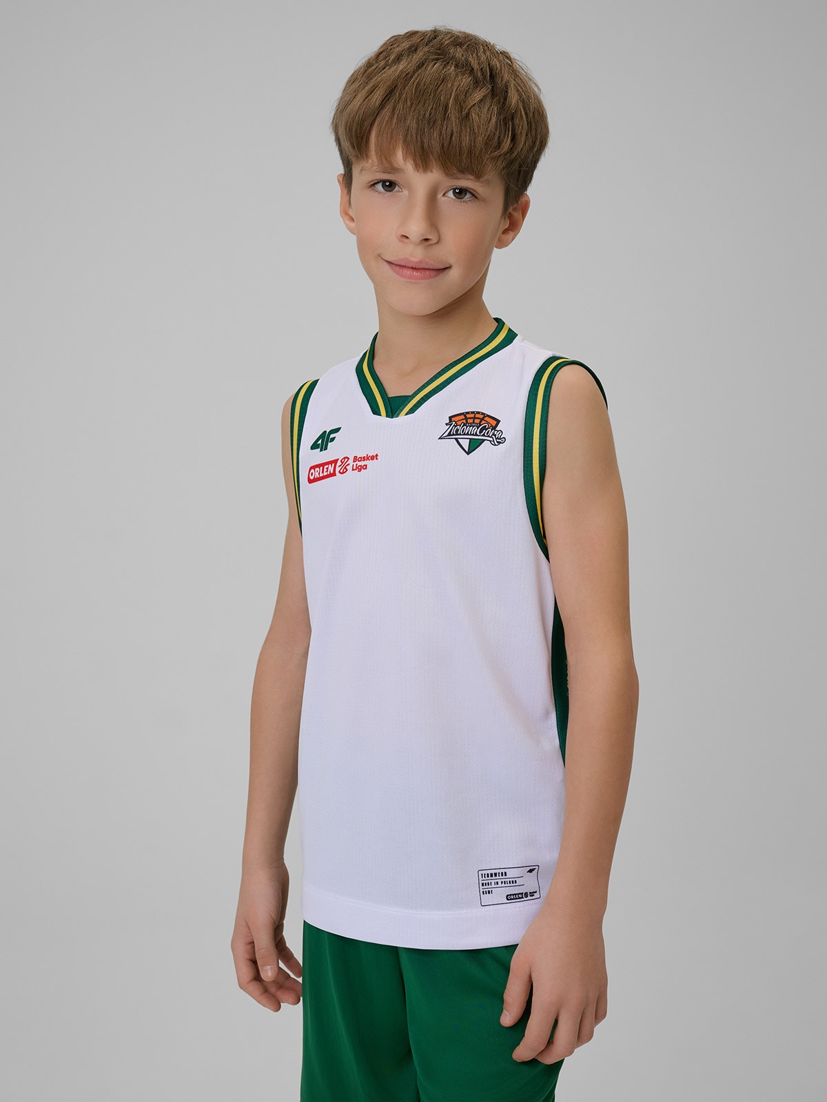 4F Koszulka meczowa replika domowa z sezonu 2025/26 dziecięca 4F x Zastal Zielona Góra - biała 158/164 (12-14 lat)