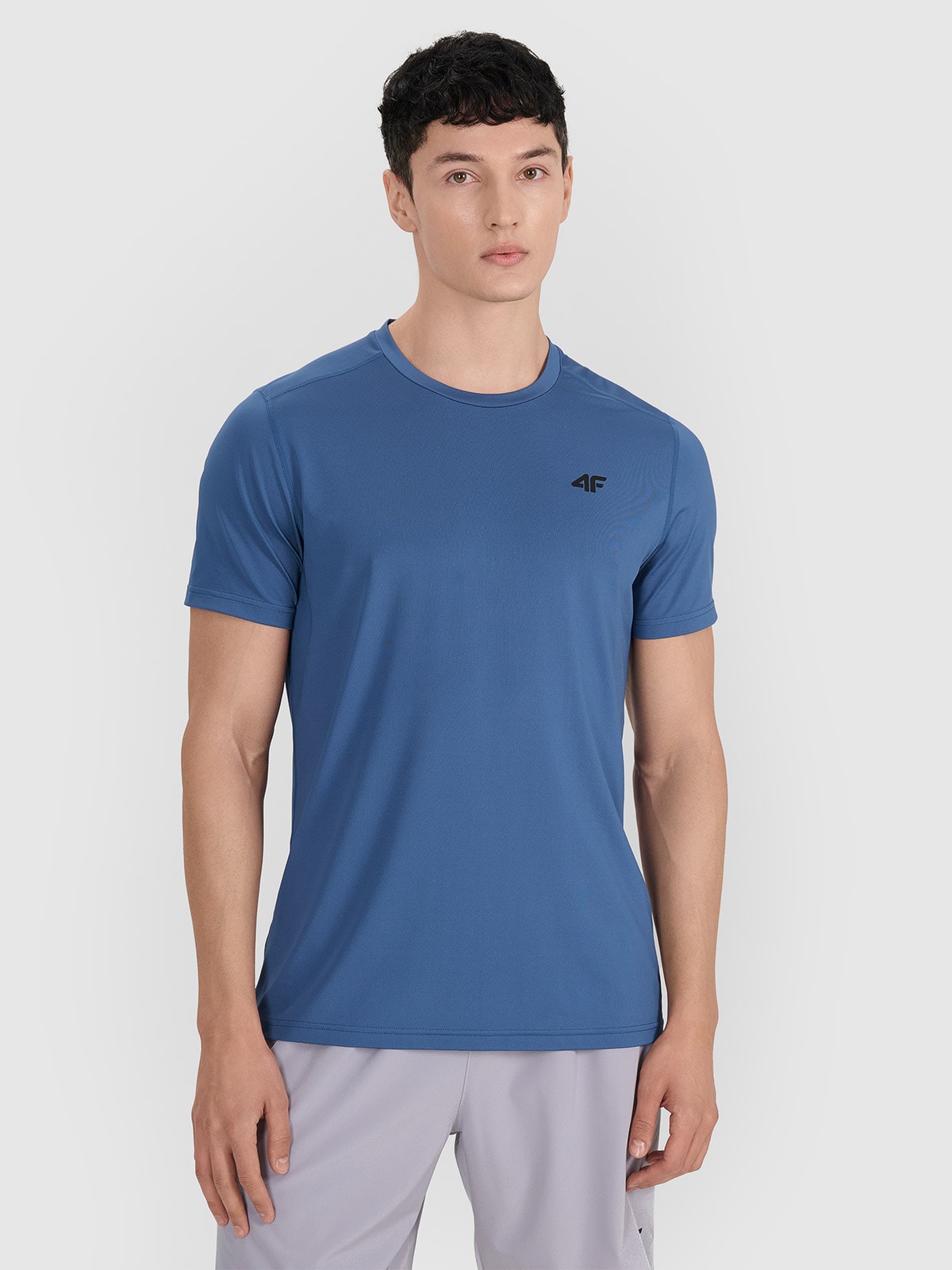 4F Koszulka treningowa szybkoschnąca męska - turkusowa M