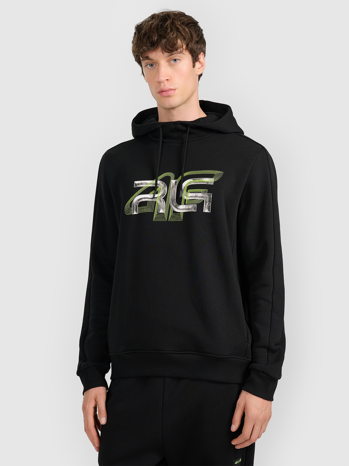 4F Bluza dresowa nierozpinana z kapturem męska 4F x Robert Lewandowski - czarna S