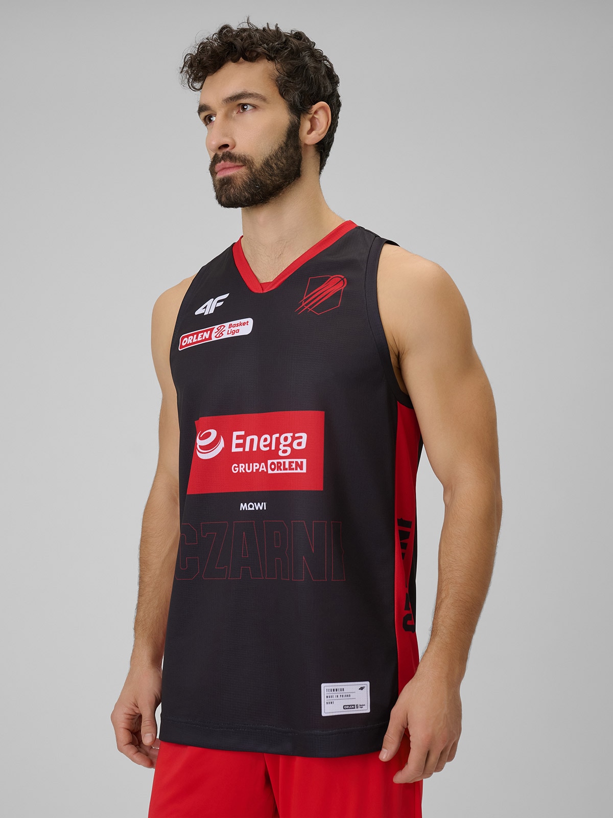 4F Koszulka meczowa replika wyjazdowa z sezonu 2025/26 męska 4F x Czarni Słupsk - czarna XXL
