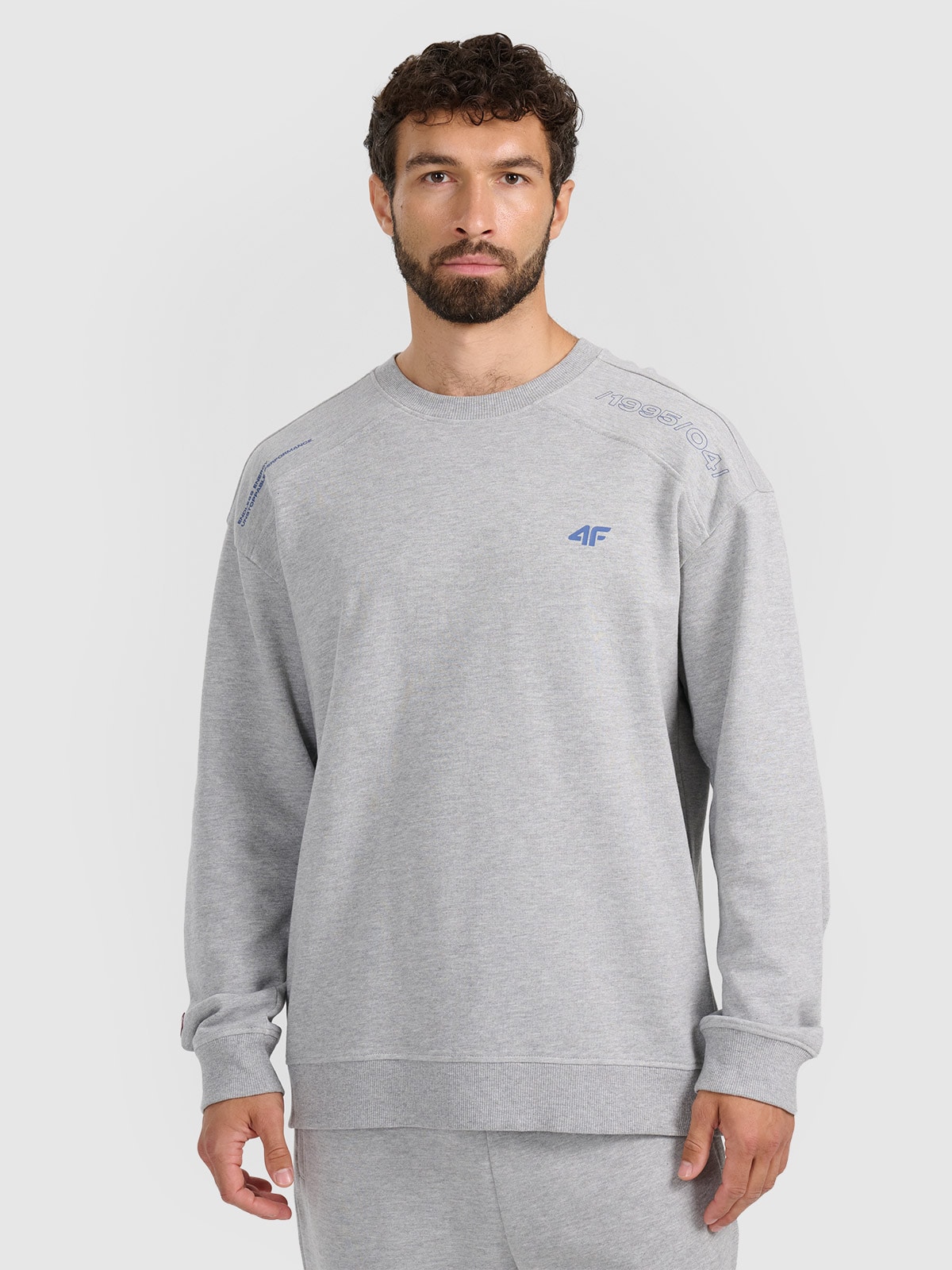 4F Bluza dresowa nierozpinana bez kaptura męska - szara XL