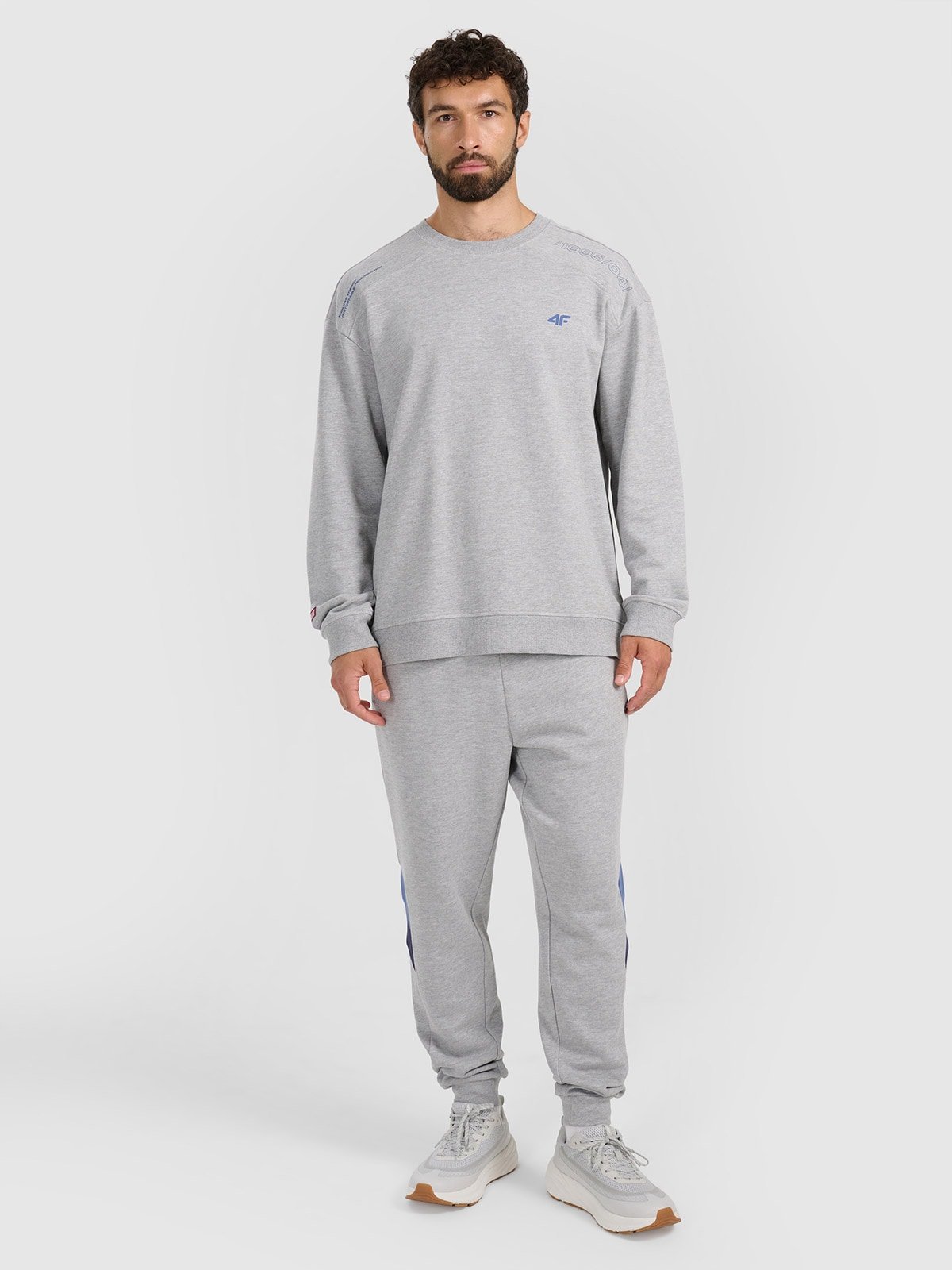 4F Bluza dresowa nierozpinana bez kaptura męska - szara XL