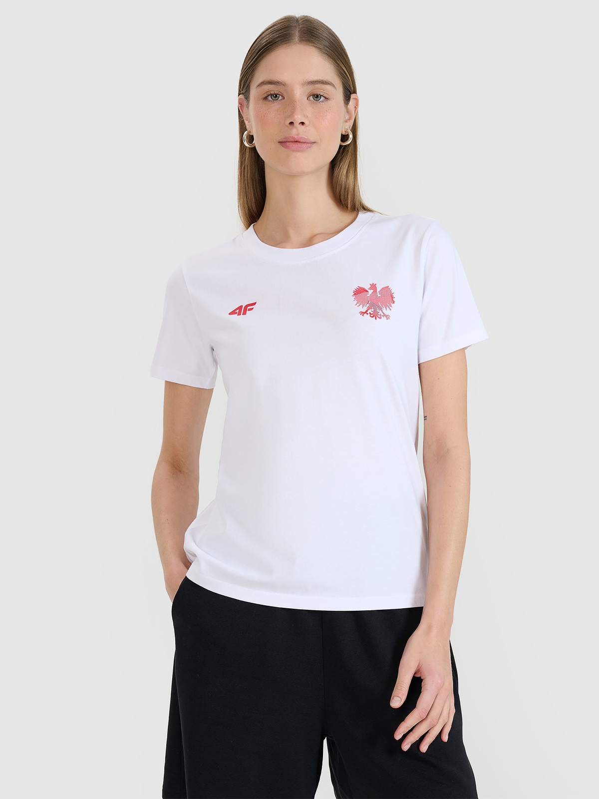 4F Koszulka kibica damska - biała XL