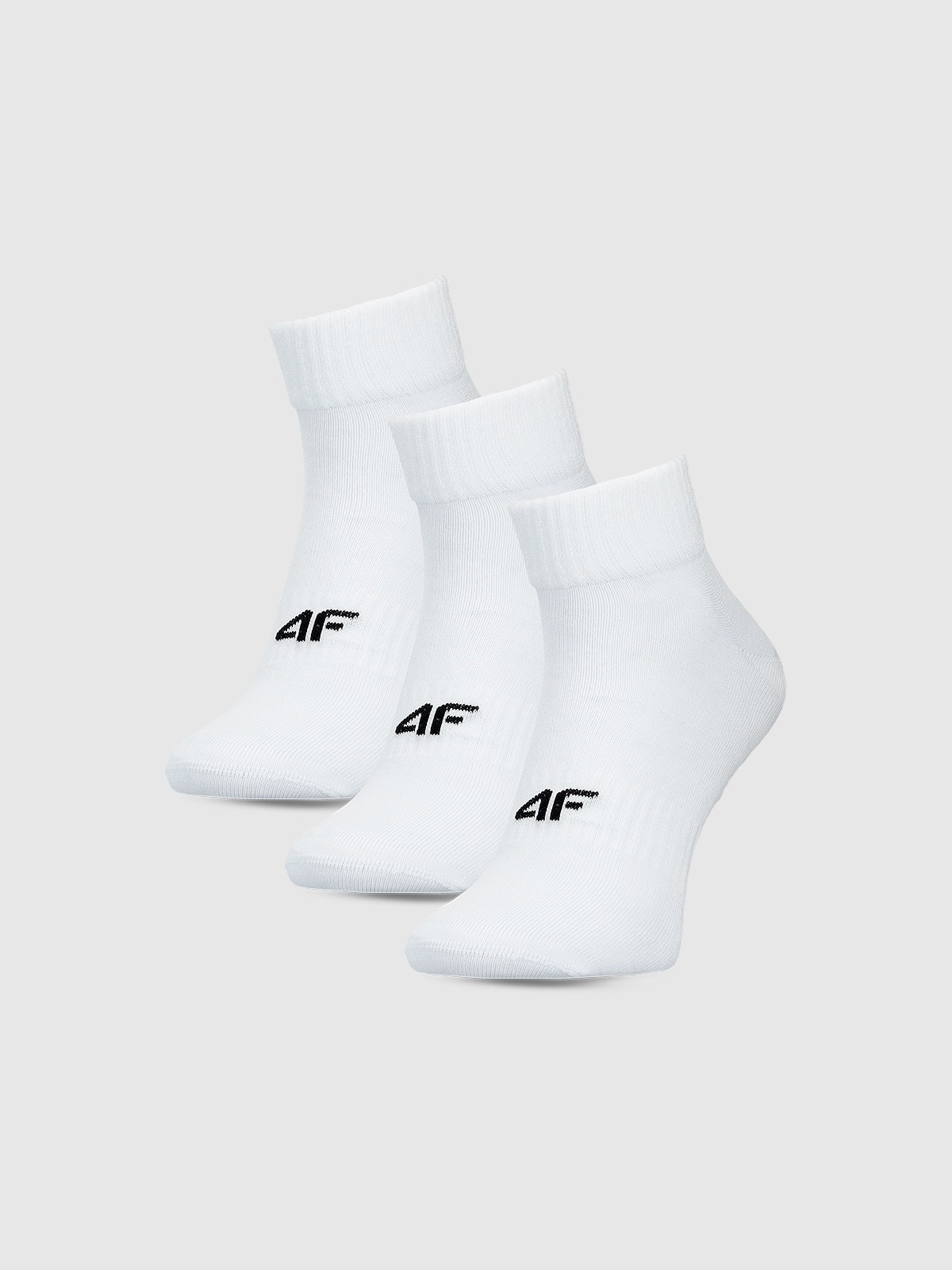 4F Skarpetki casual za kostkę (3-pack) męskie - białe 43-46