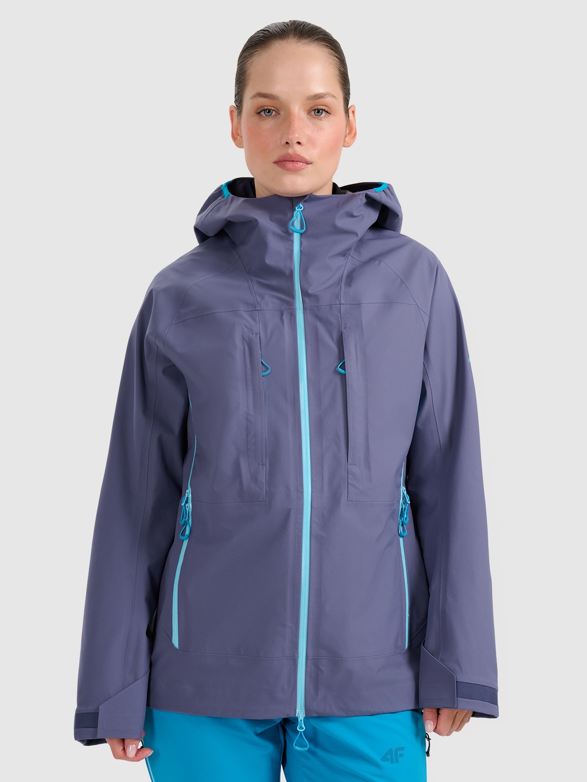 4F Kurtka trekkingowa przeciwdeszczowa membrana 20000+ damska - granatowa XL