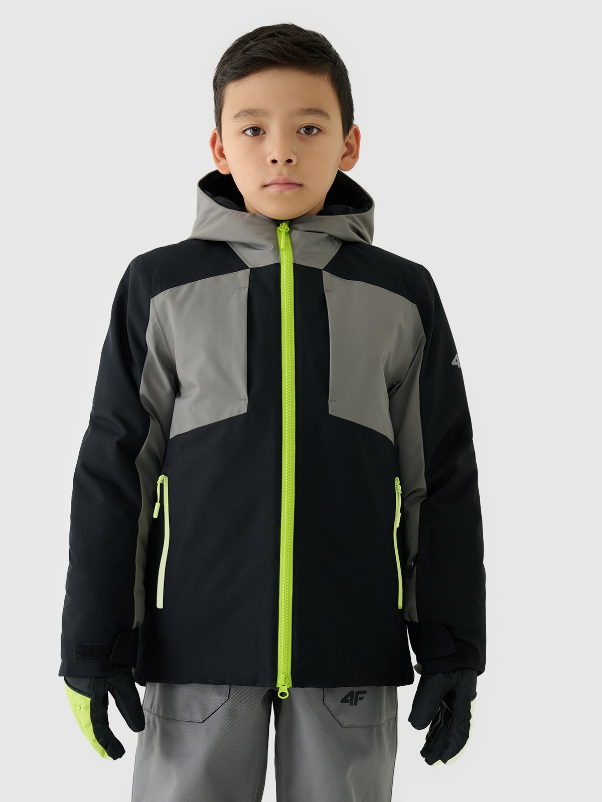 4F Kurtka narciarska membrana 8000 chłopięca - czarna 146 (10-11 lat)
