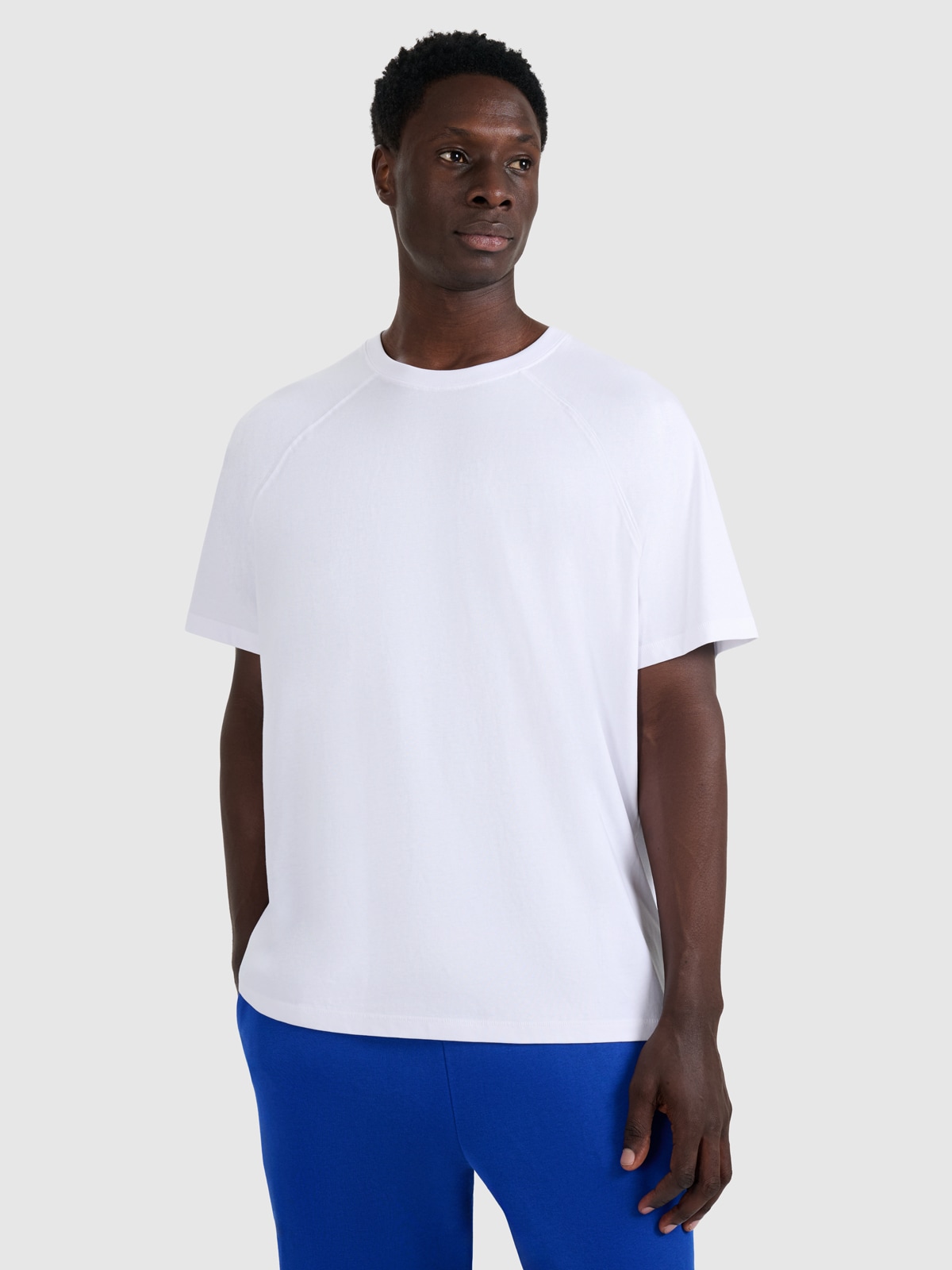 4F T-shirt oversize gładki męski - biały M