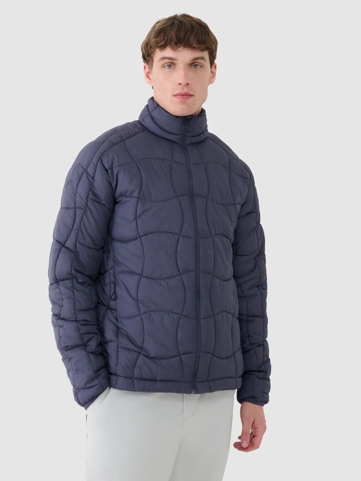 4F Kurtka puchowa trekkingowa z wypełnieniem Primaloft Silver męska - szara 3XL