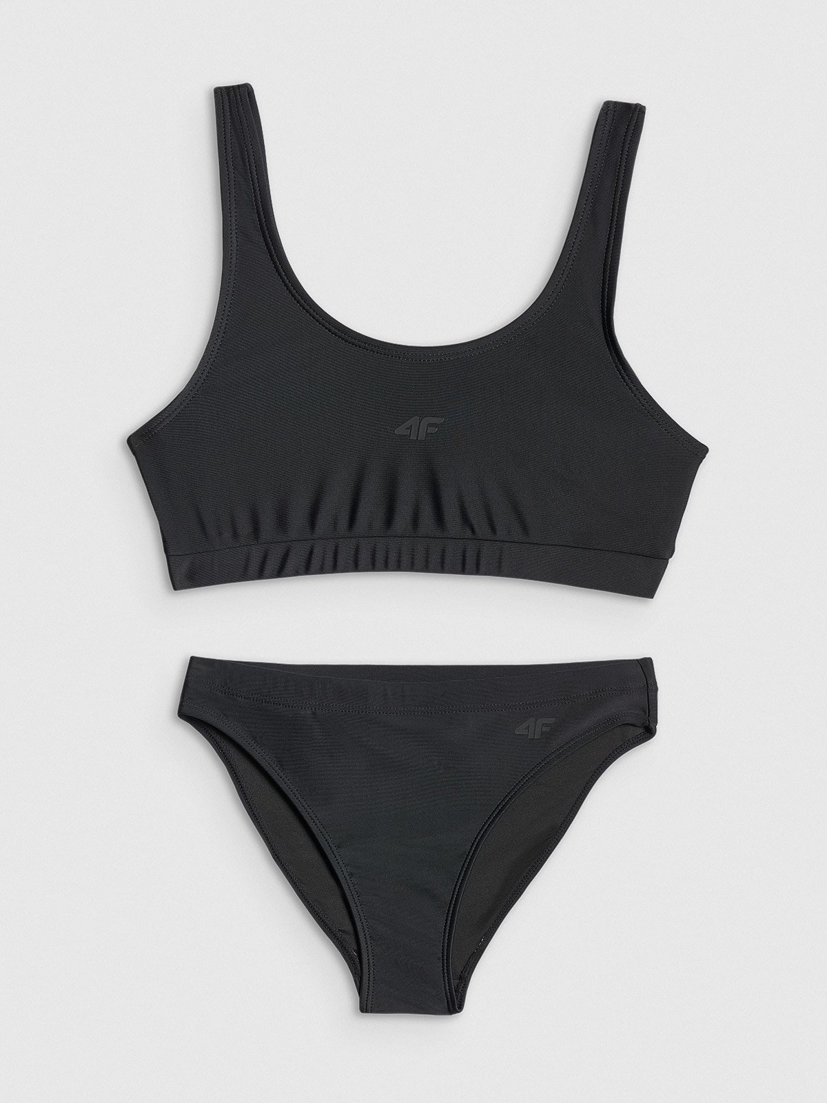 4F Kostium kąpielowy dwuczęściowy dziewczęcy - czarny 134/140 (8-10 lat)