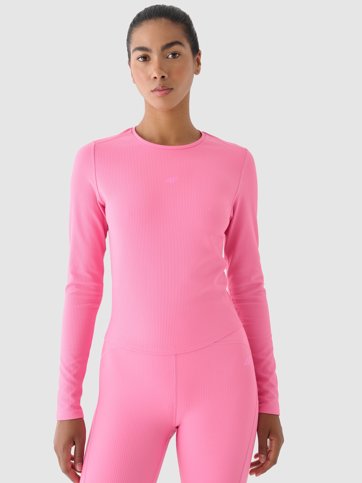 4F Longsleeve treningowy szybkoschnący damski - różowy XL