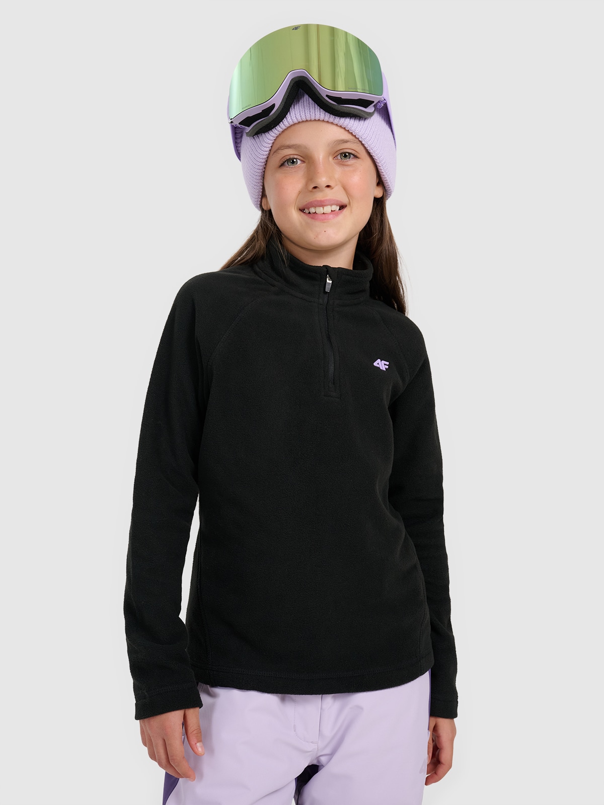 4F Bielizna termiczna polarowa (góra) dziewczęca - czarna 134/140 (8-10 lat)