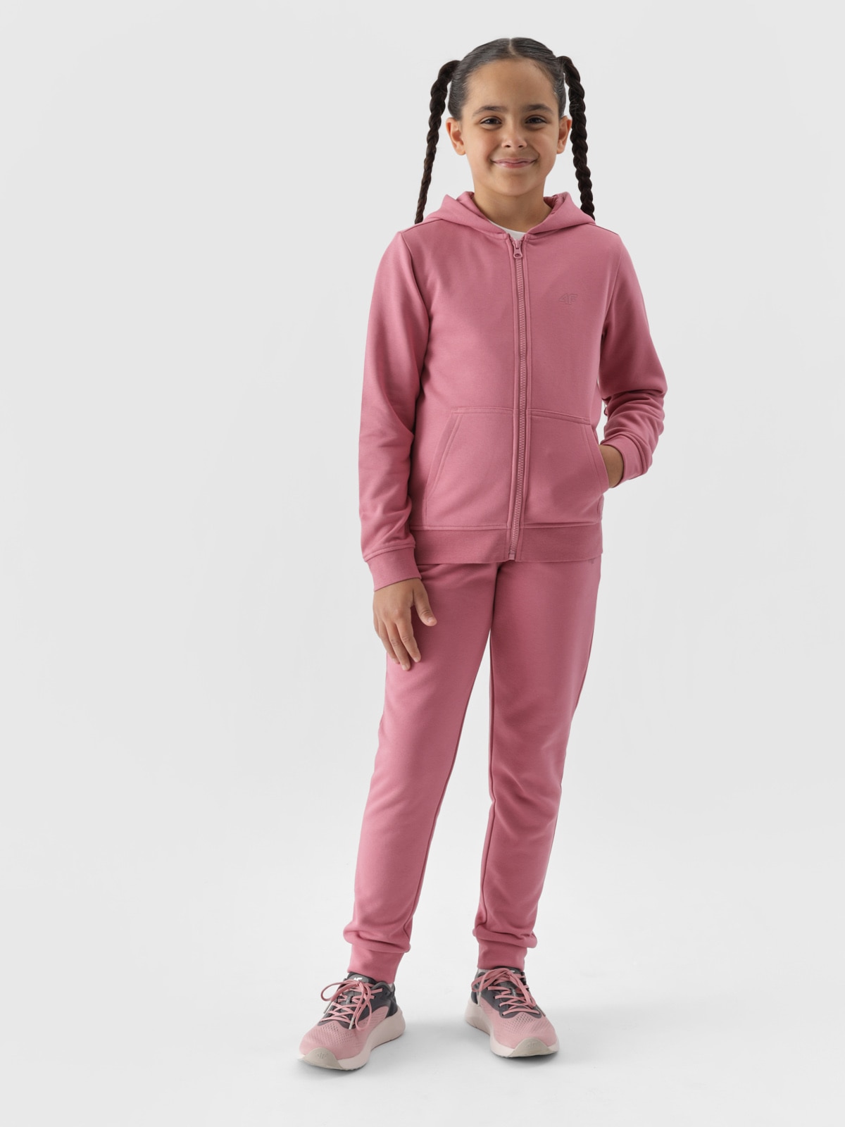 4F Spodnie dresowe joggery dziewczęce - różowe 164 (13-14 lat)