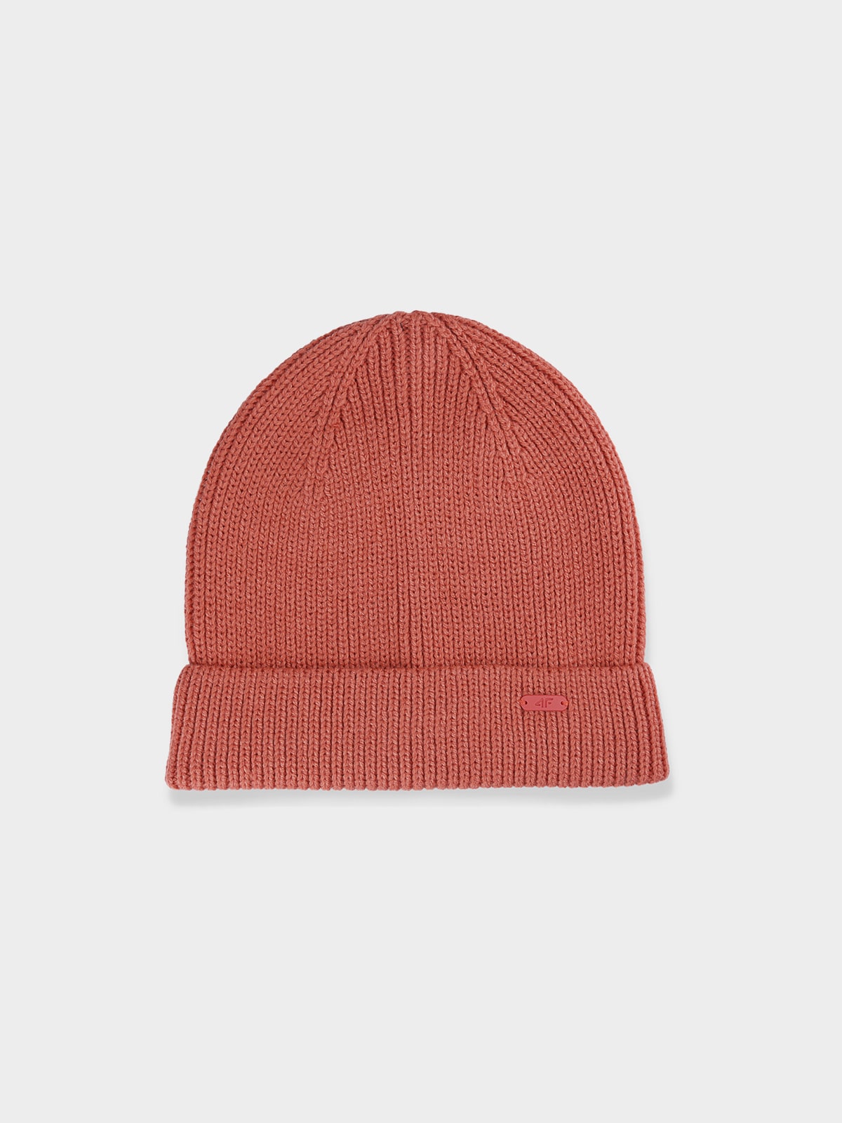 4F Czapka zimowa z dodatkiem materiałów z recyklingu damska - pomarańczowa S