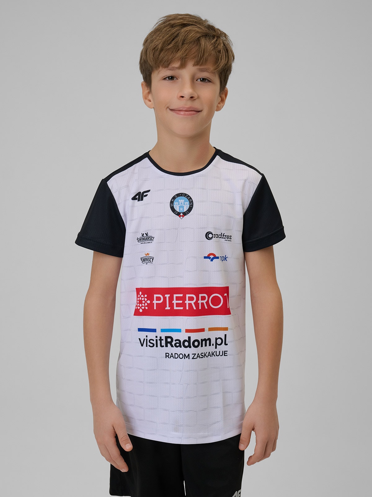 4F Koszulka meczowa replika domowa z sezonu 2025/26 dziecięca 4F x WKS Czarni Radom - biała 146/152 (10-12 lat)