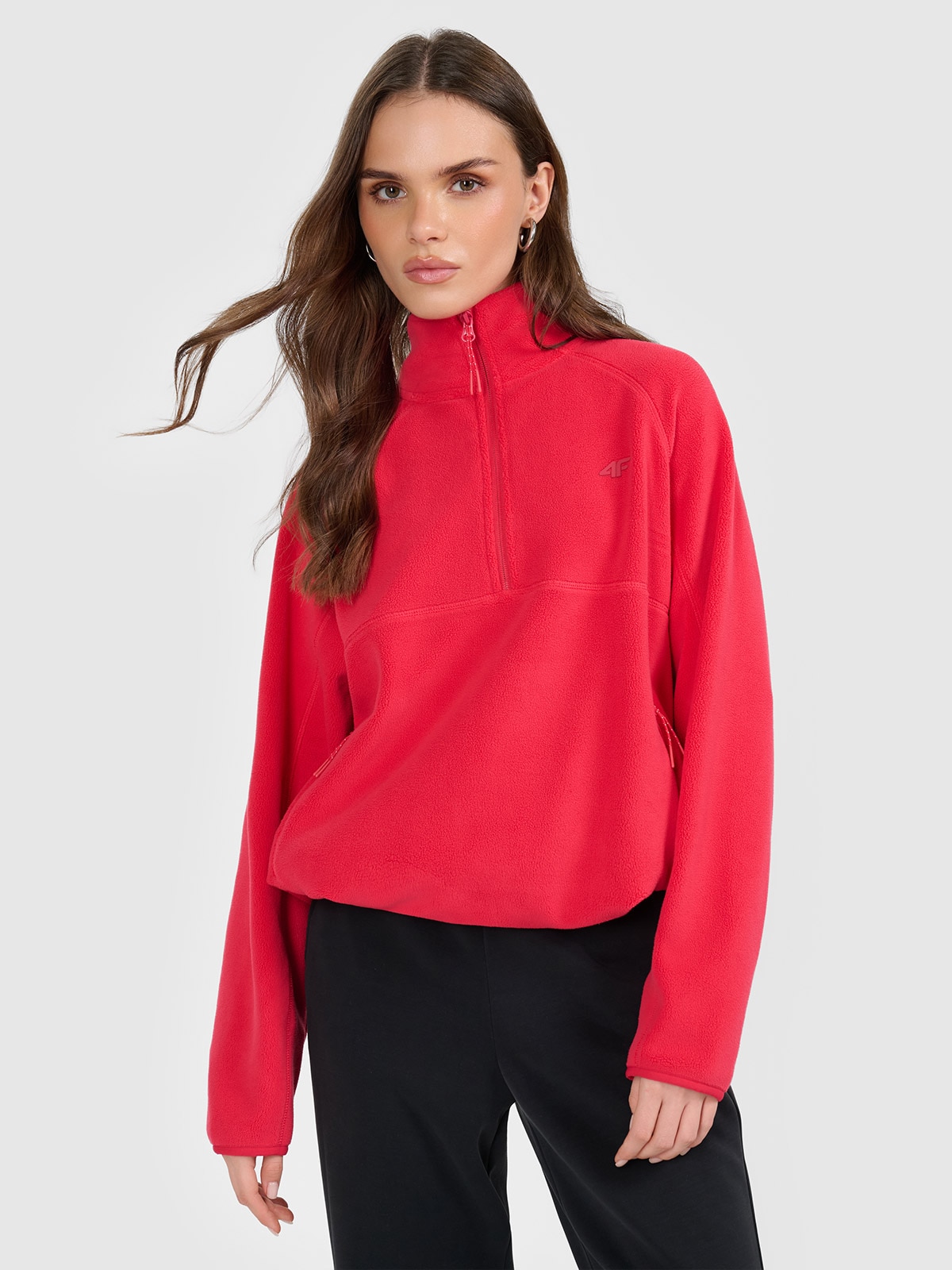 4F Polar regular bez kaptura damski - czerwony S