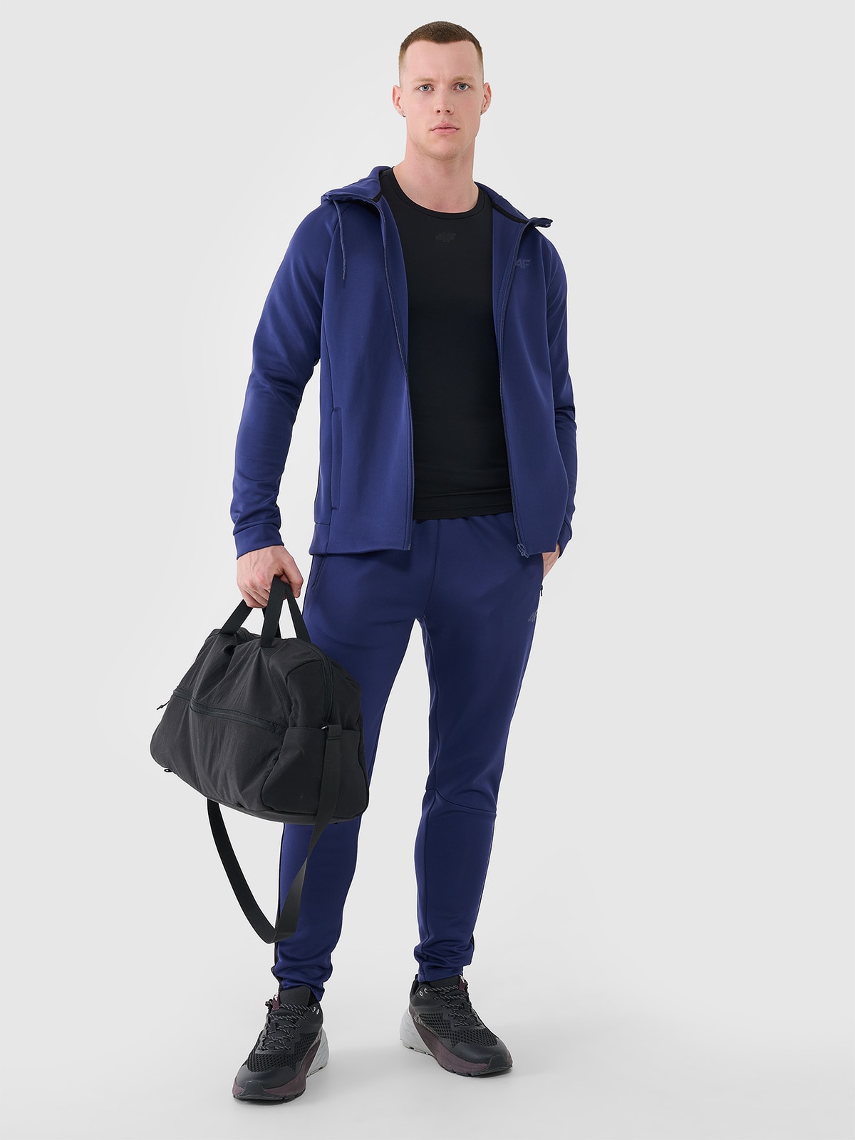 4F Spodnie treningowe szybkoschnące męskie - granatowe XL