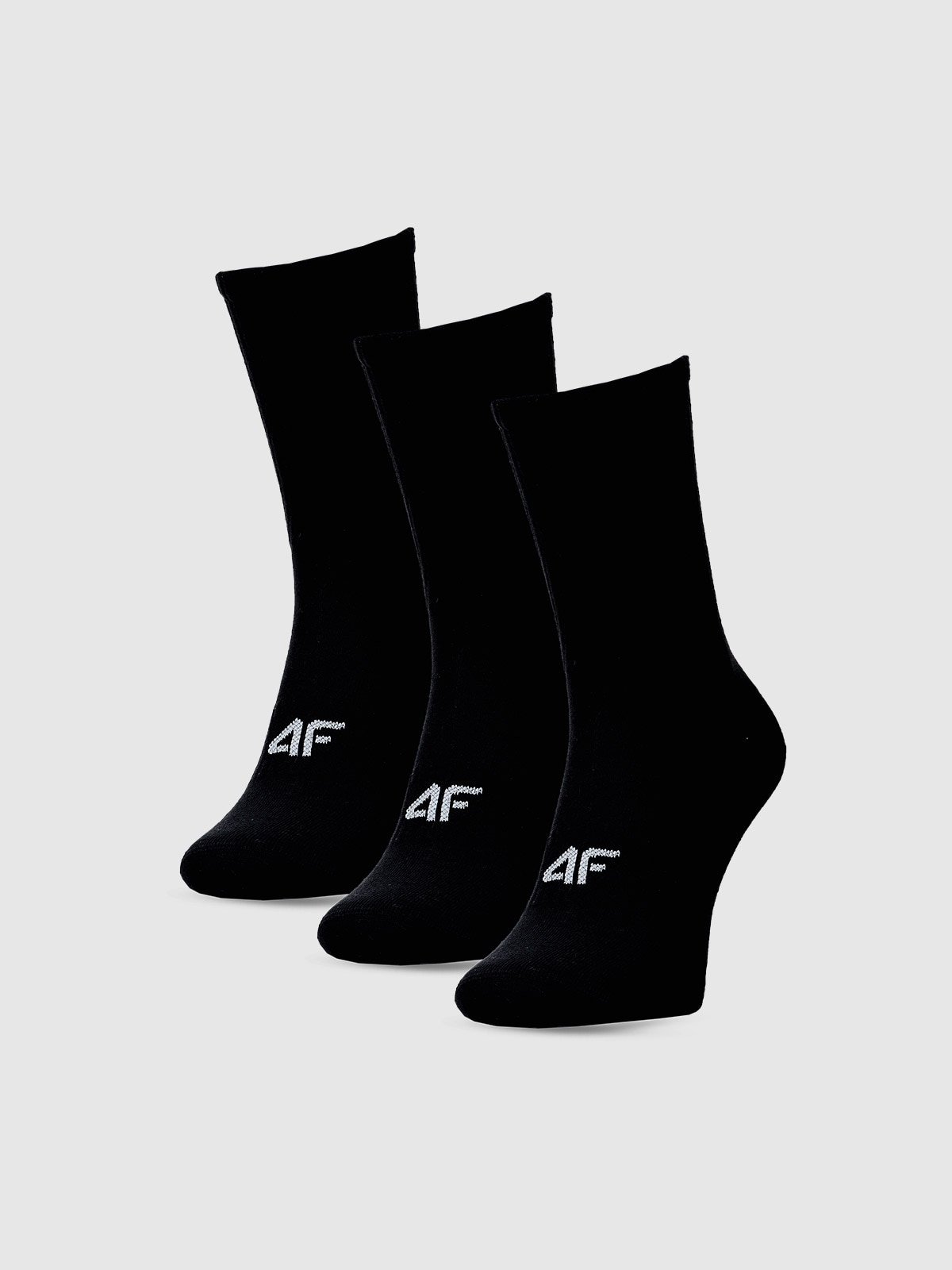 4F Skarpetki casual do połowy łydki (3-pack) męskie - czarne 43-46