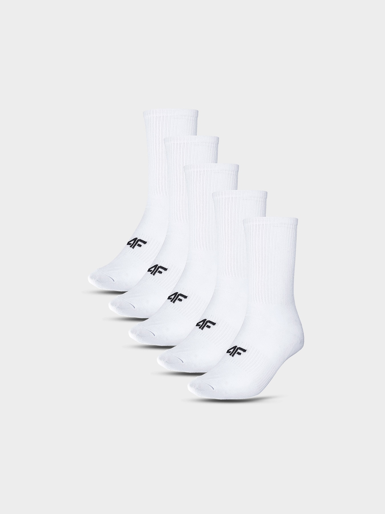 4F Skarpetki casual za kostkę (5-pack) dziecięce - białe 35-37