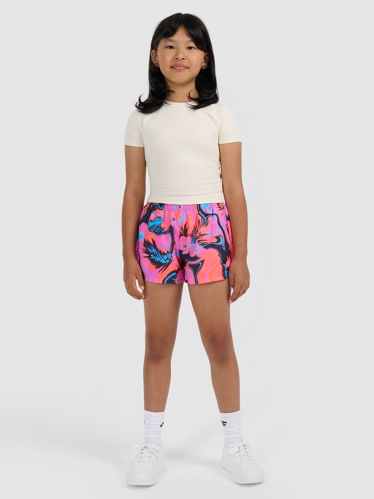 4F Spodenki plażowe boardshorty dziewczęce - multikolor 146/152 (10-12 lat)