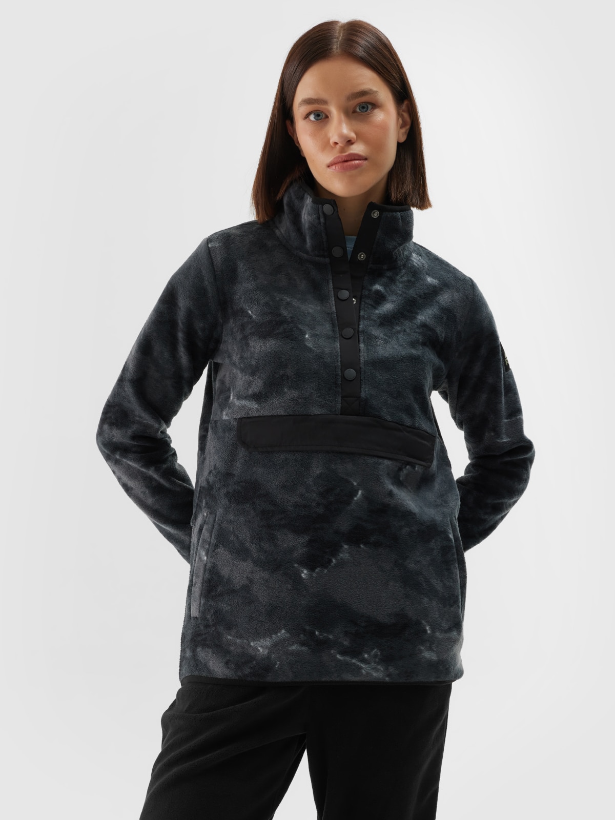 4F Polar ze stójką oversize damski - multikolor XS