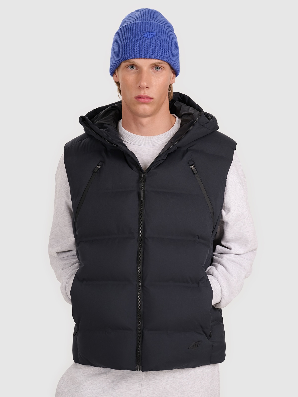 4F Bezrękawnik puchowy z wypełnieniem syntetycznym męski - czarny S