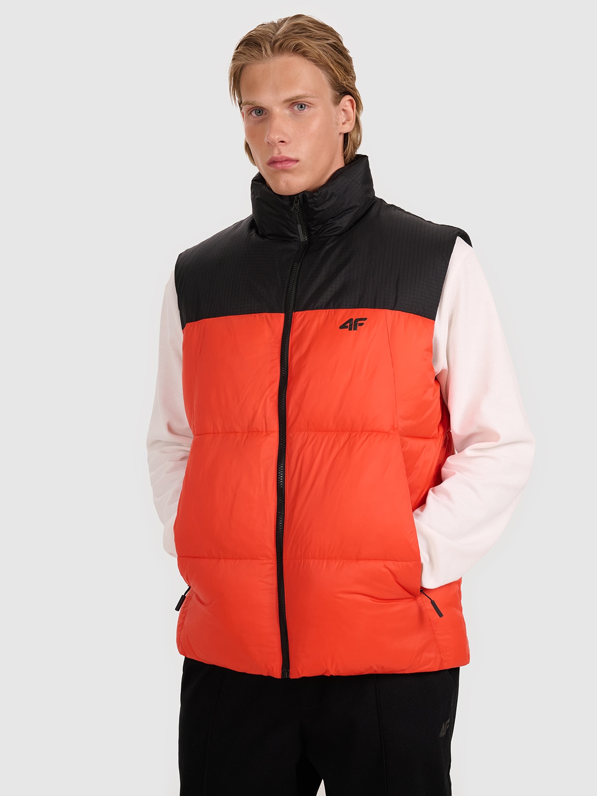 4F Bezrękawnik puchowy z wypełnieniem syntetycznym męski - czerwony XXL