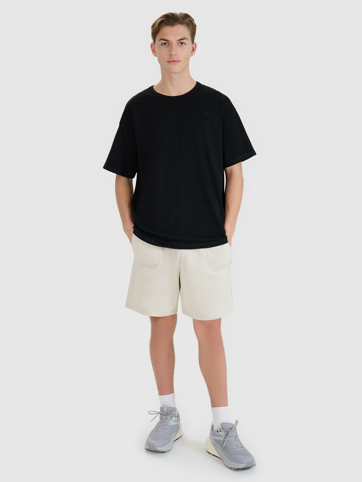 4F Spodenki dresowe uniseks - beżowe M