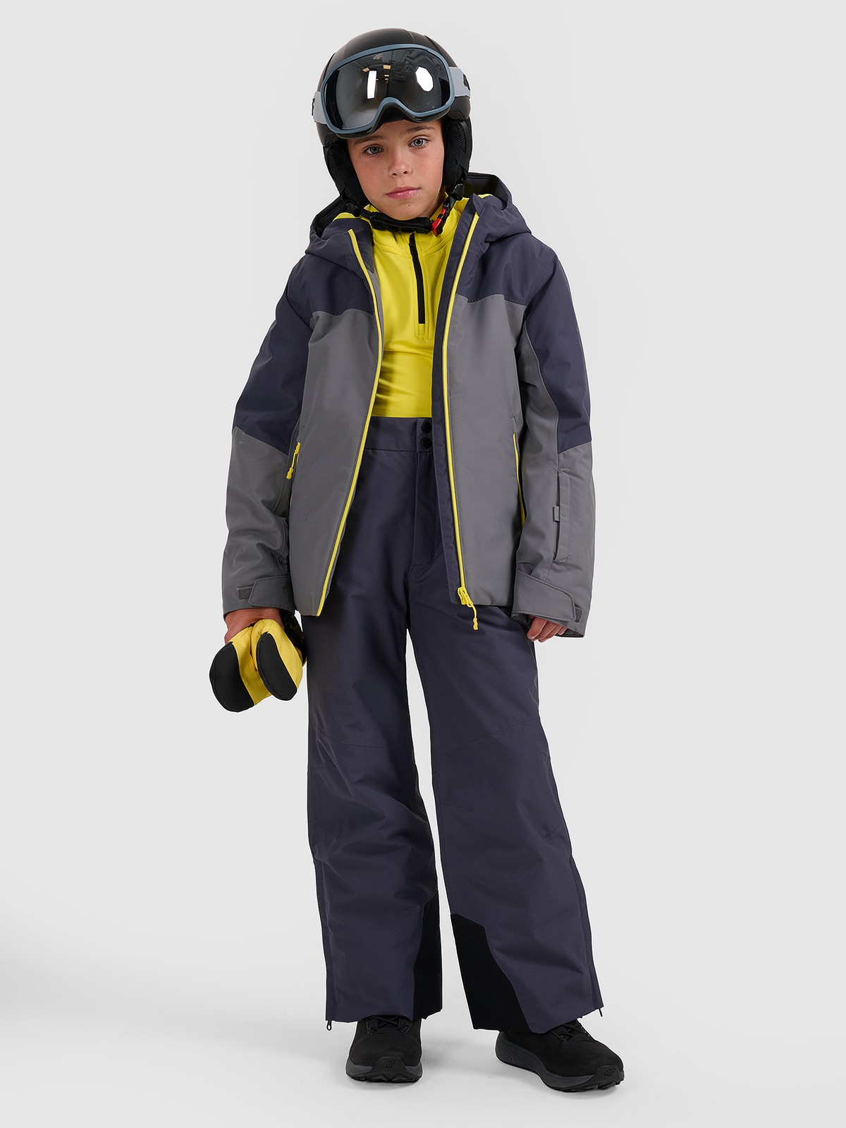 4F Spodnie narciarskie membrana 8000 chłopięce - szare 146 (10-11 lat)