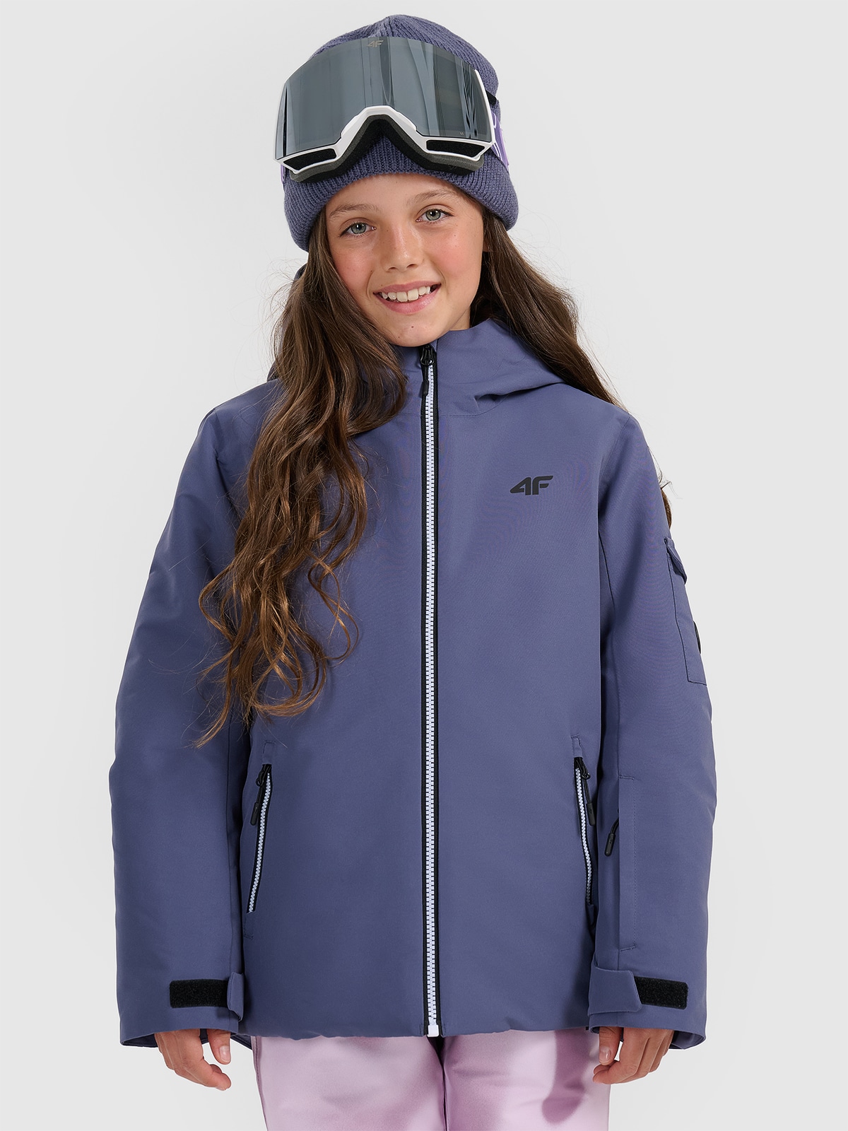 4F Kurtka snowboardowa membrana 8000 dziewczęca - granatowa 158 (12-13 lat)